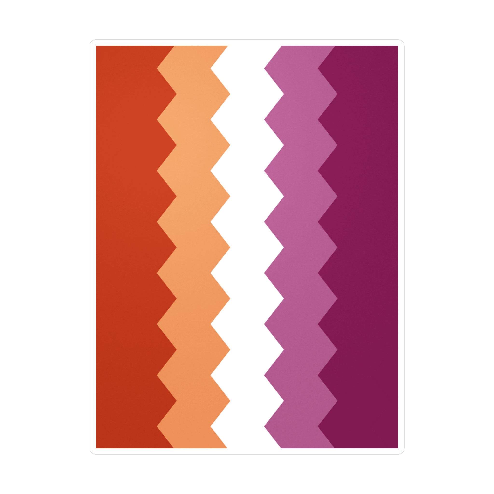 Lesbian Pride Flag Wavey Decal: Sharp Pride Sticker