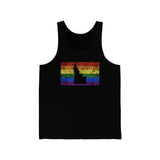 Idaho Pride Flag Tank: Rainbow LGBTQ+ State Silhouette Distressed Tank-Top