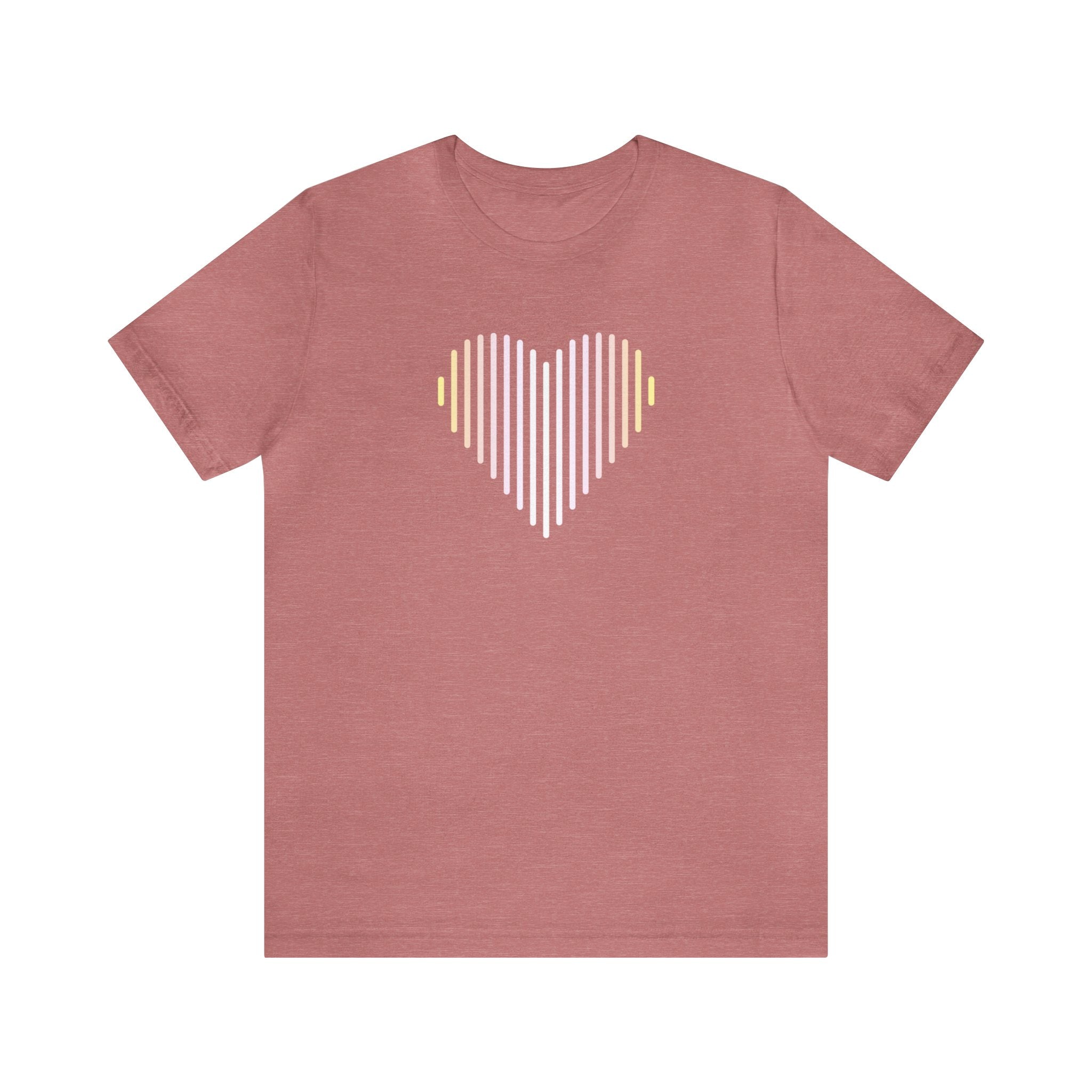 Pangender Heart Lines T-Shirt: Pride Gradient Tee