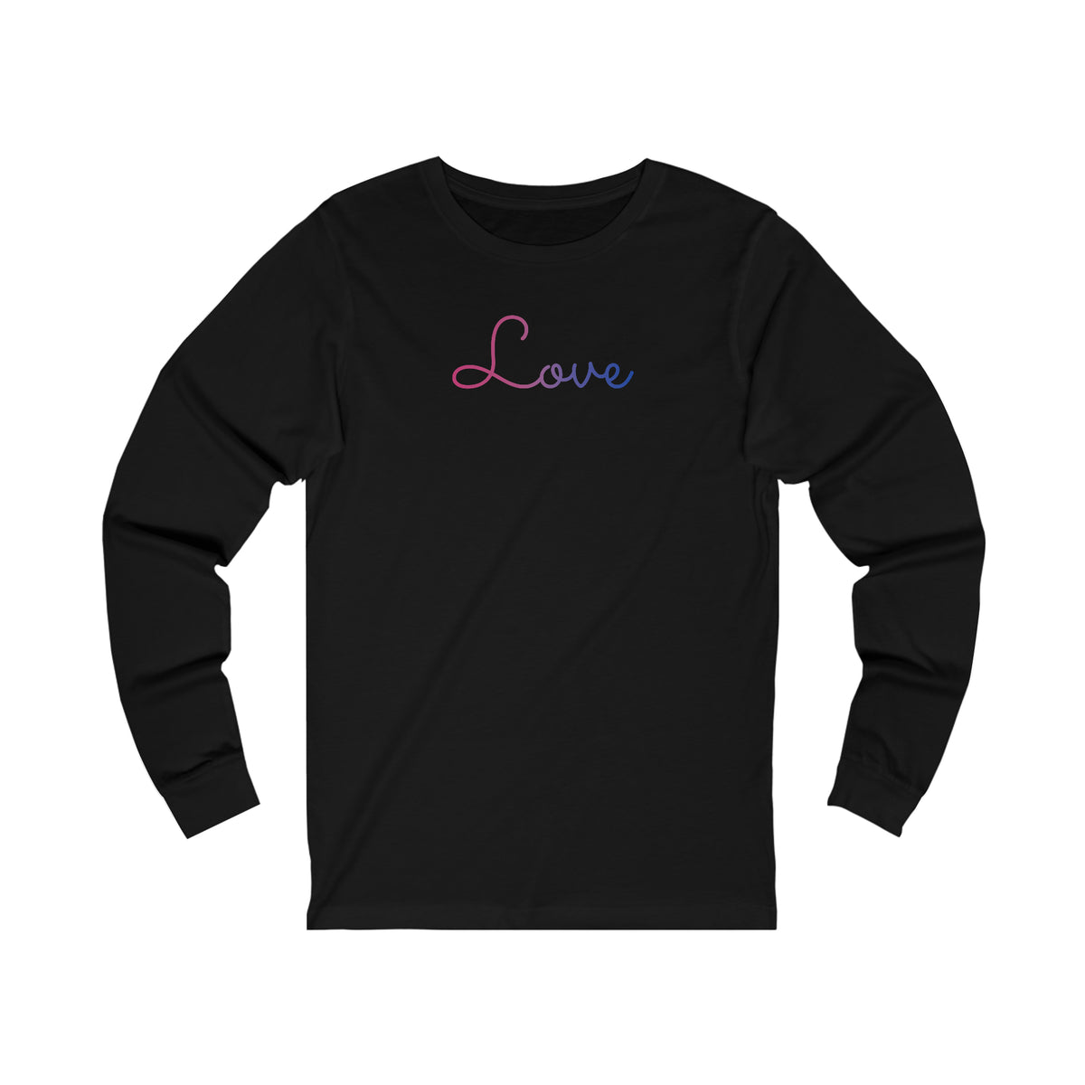 Bisexual Love Script Long Sleeve T-Shirt: Subtly Elegant Pride Tee