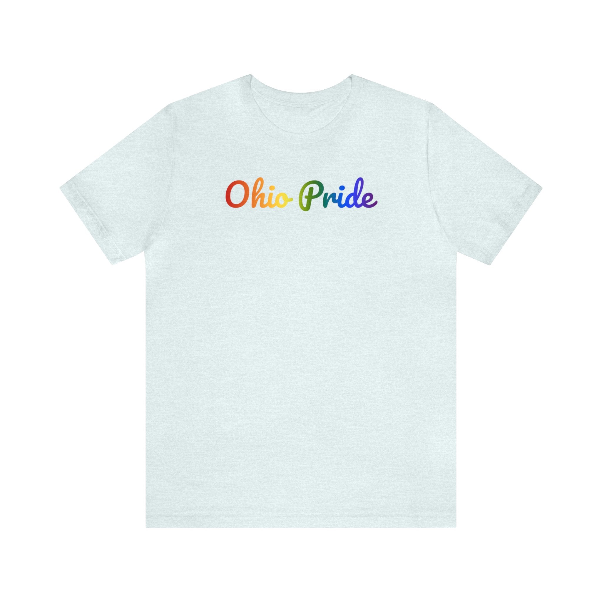 Ohio Pride T-Shirt: Flowing Cursive Design with LGBTQ+ Gradient