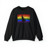 Idaho Pride Flag Sweater: Rainbow LGBTQ+ State Silhouette Distressed Sweatshirt