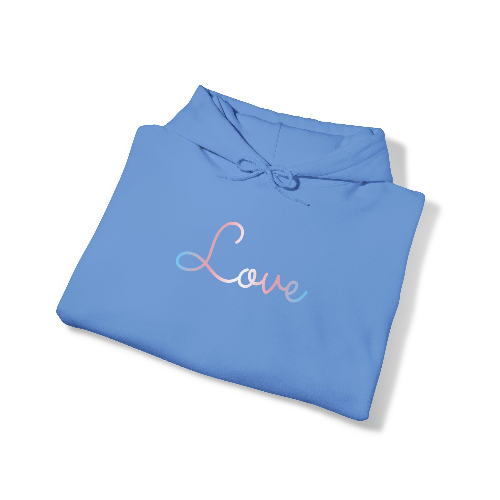 Transgender Love Script Hoodie: Subtly Elegant Pride Sweatshirt