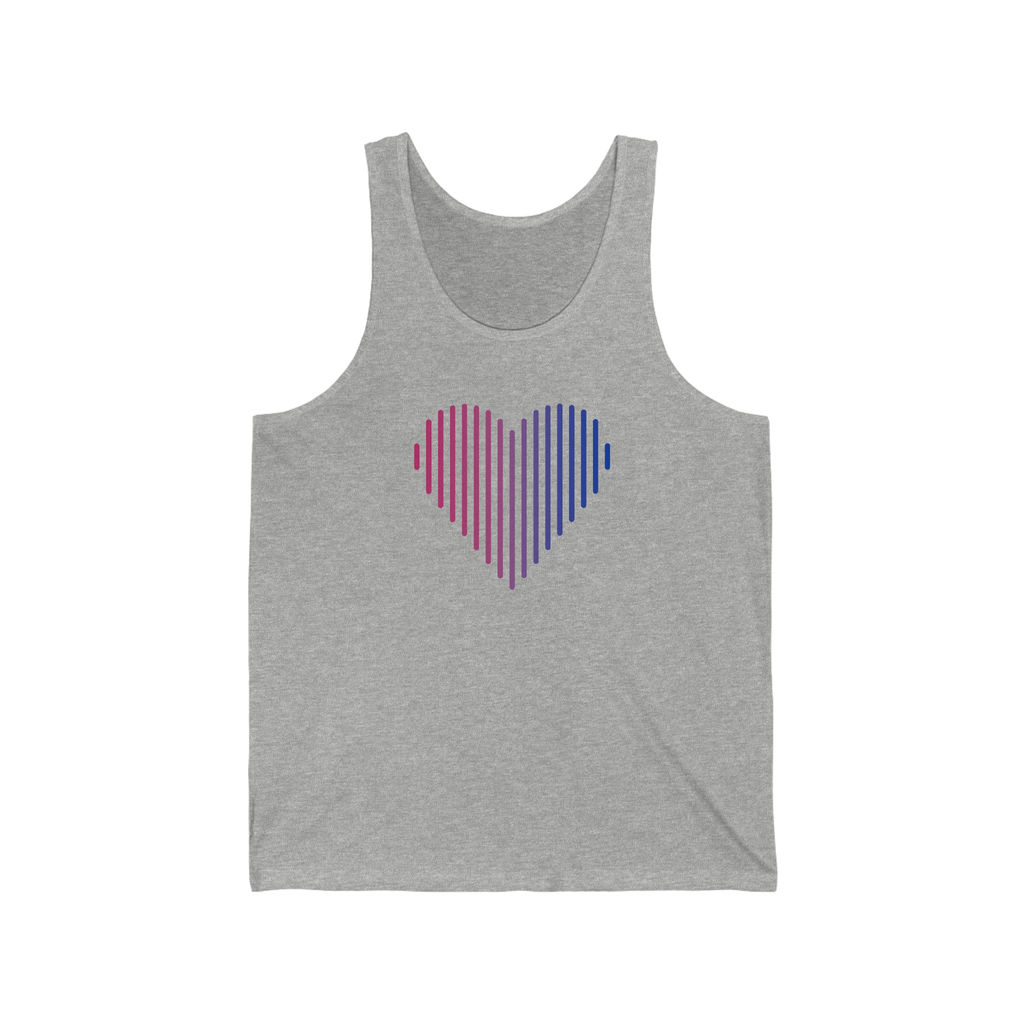 Bisexual Heart Lines Tank-Top: Pride Gradient Tank