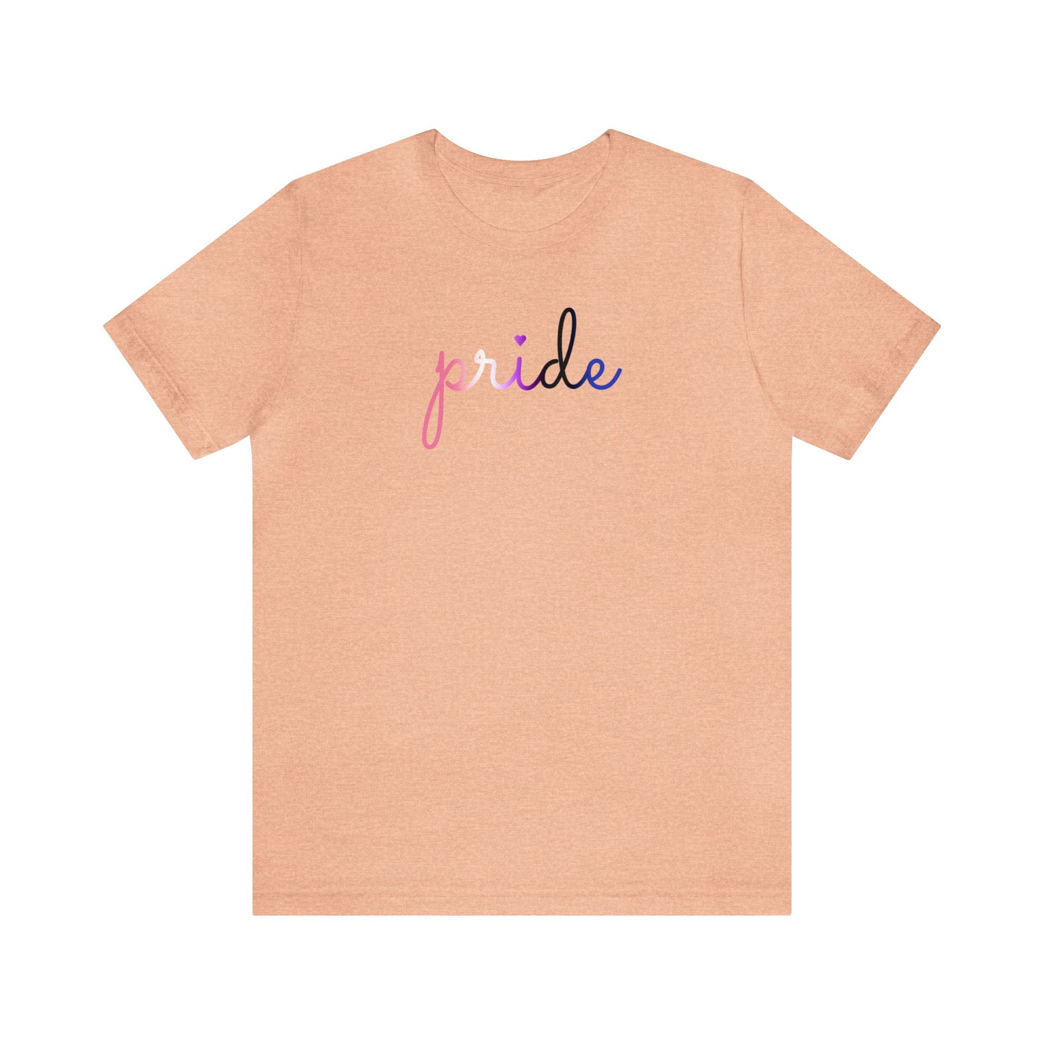 Genderfluid Pride T-Shirt: Flowing Cursive 'Pride' in Gradient Hues