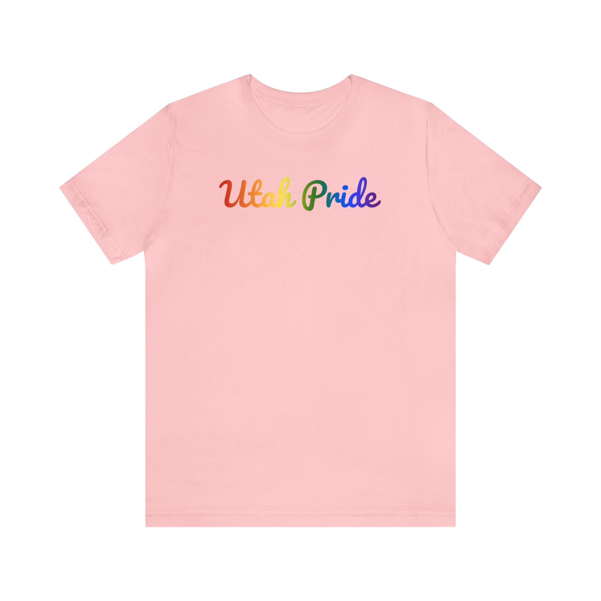Utah Pride T-Shirt: Flowing Cursive Design with LGBTQ+ Gradient