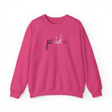 Asexual Pride Sweater: Flowing Cursive 'Pride' in Gradient Hues
