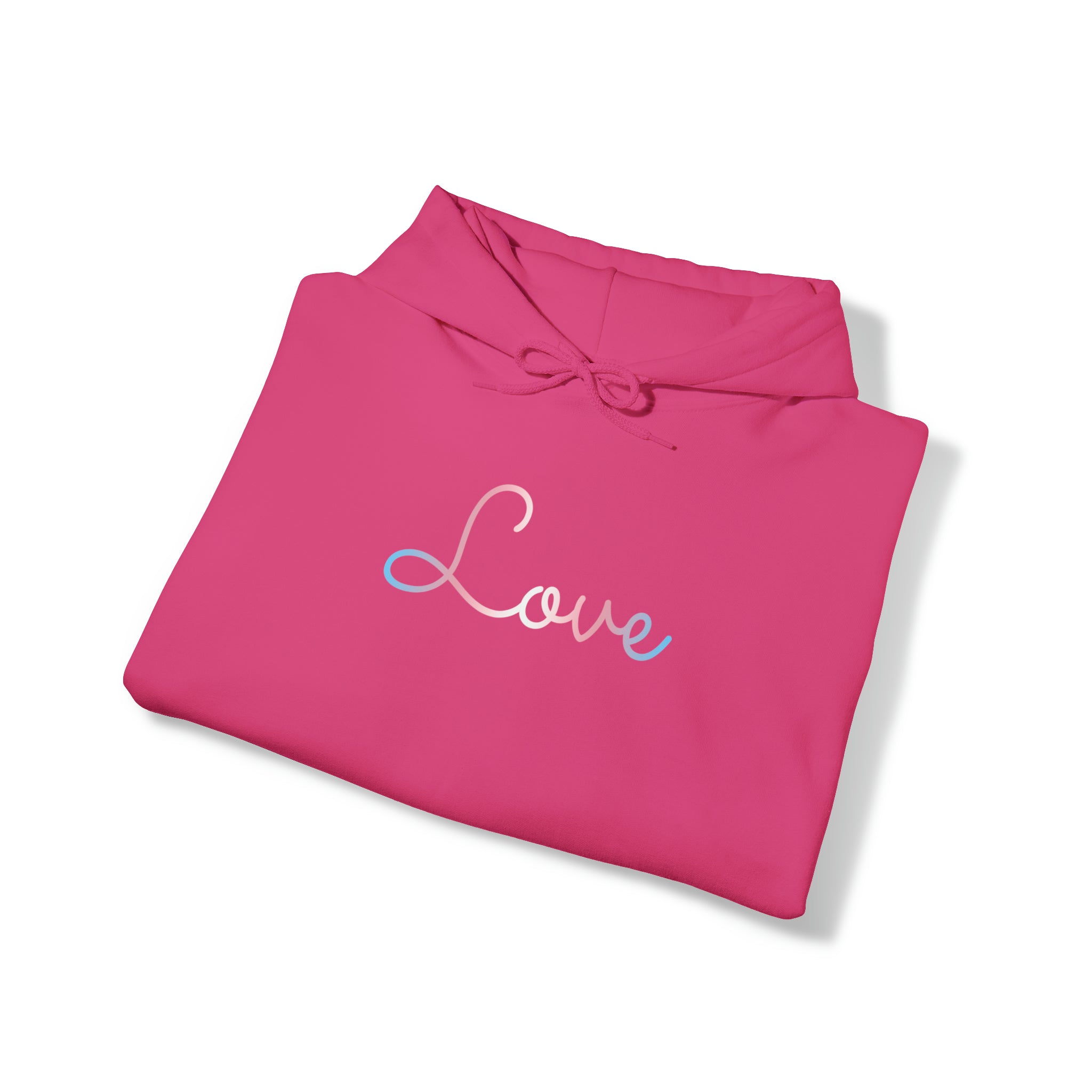 Transgender Love Script Hoodie: Subtly Elegant Pride Sweatshirt