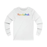Nevada Pride Long Sleeve Tee: Flowing Cursive Design with LGBTQ+ Gradient