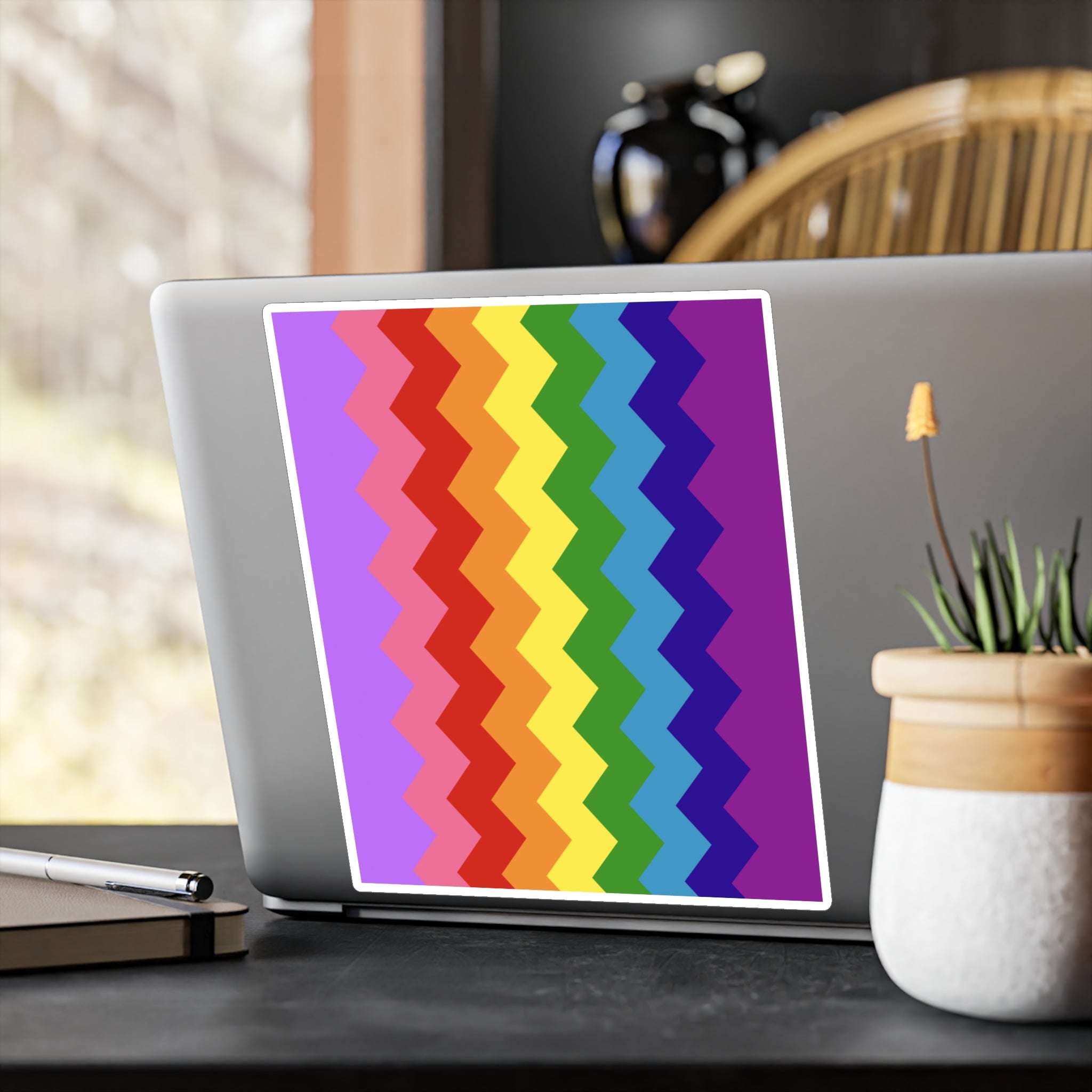LGBTQ+ Flag Wavey Decal: Sharp Pride Sticker