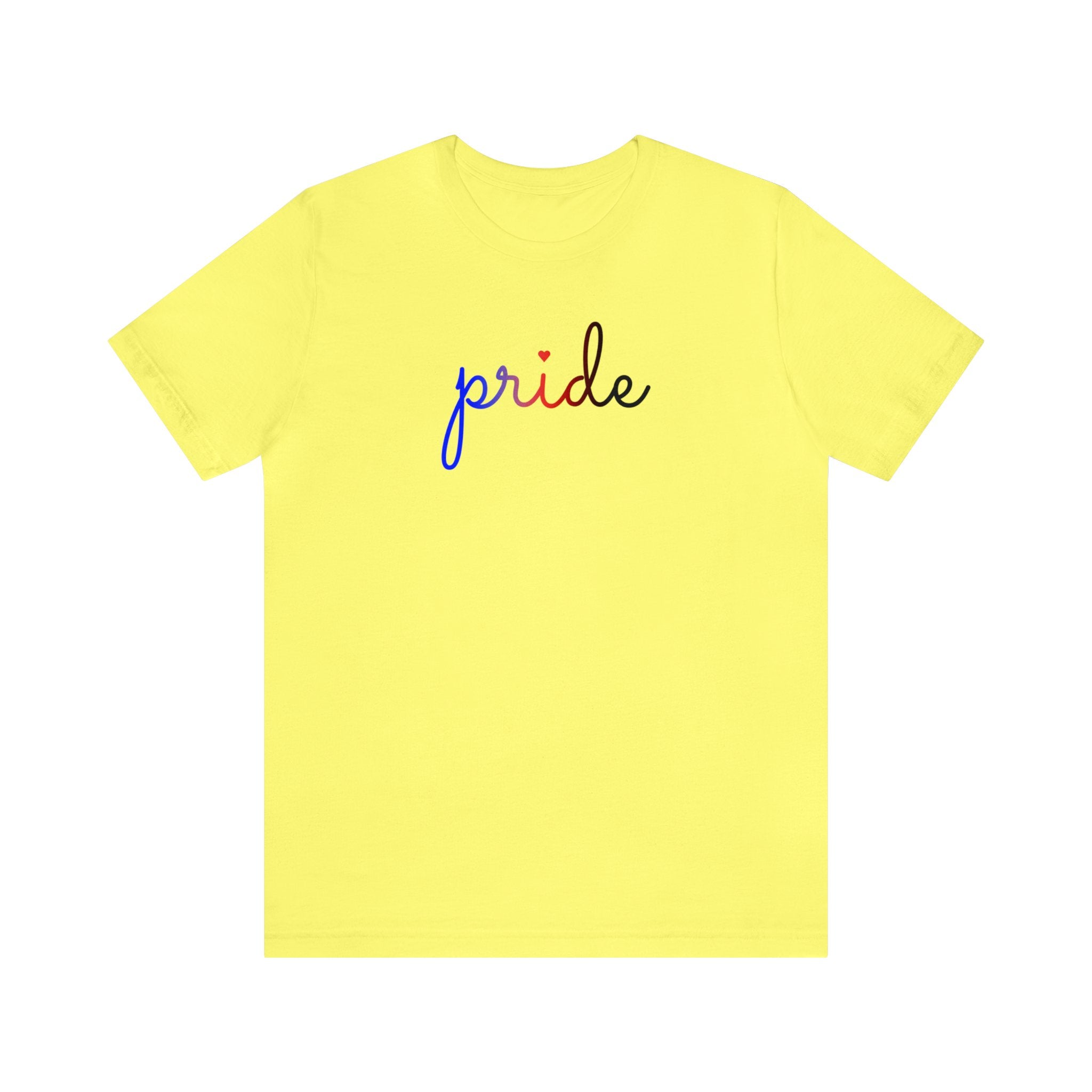 Polyamory Pride T-Shirt: Flowing Cursive 'Pride' in Gradient Hues