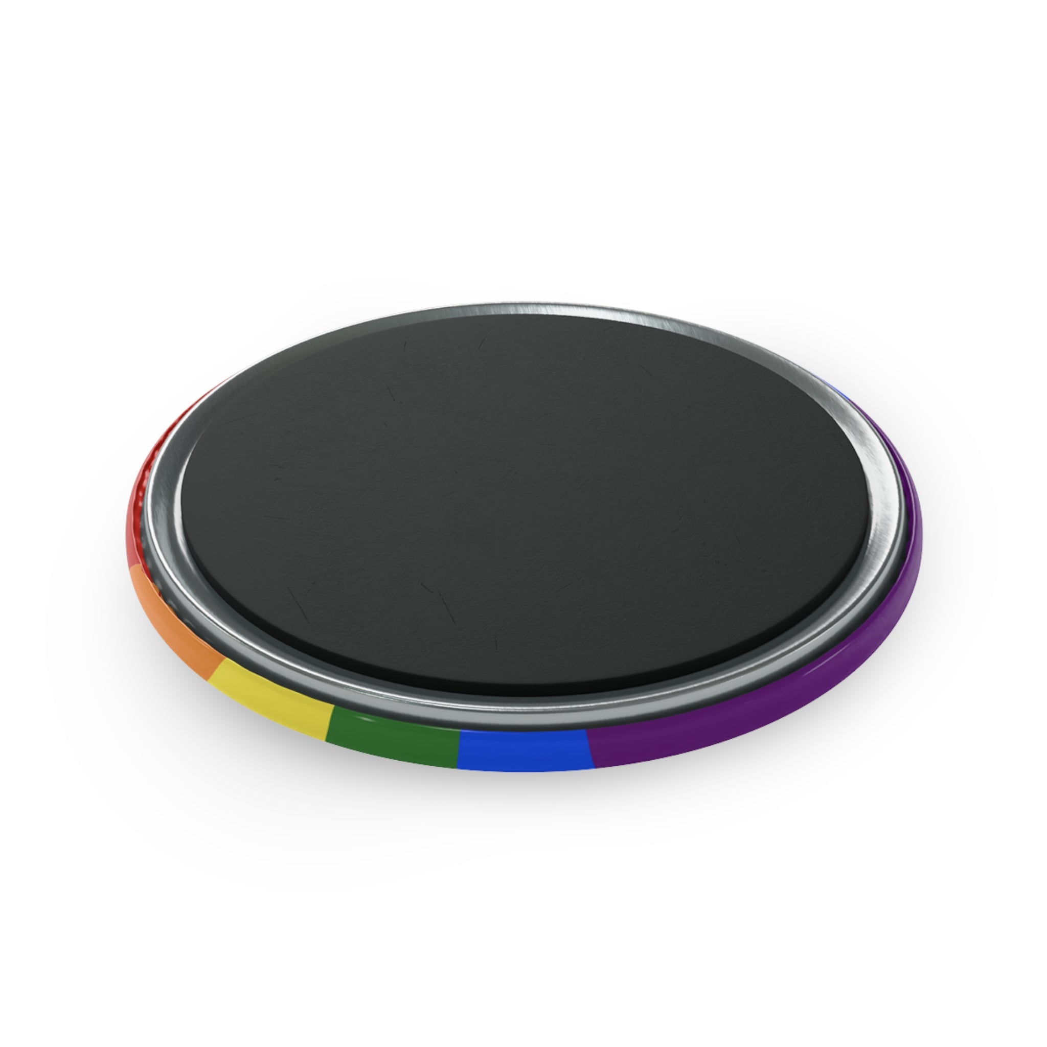 Pride Flag Magnet: Ripple Round Button for Fridge