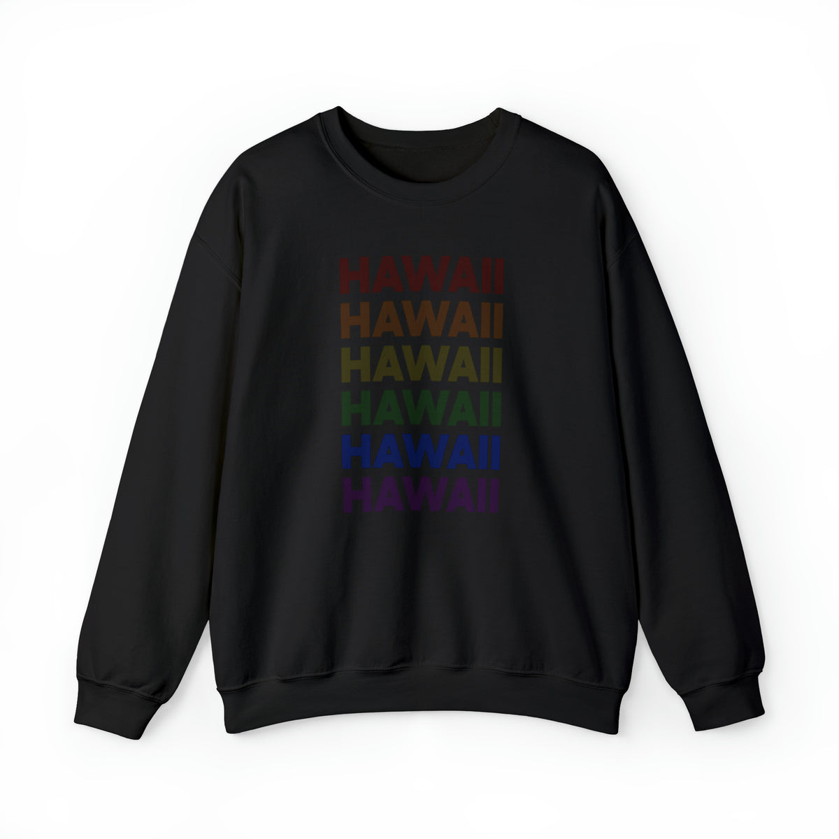 Hawaii LGBTQ+ Pride Flag, Faded Black Sweater
