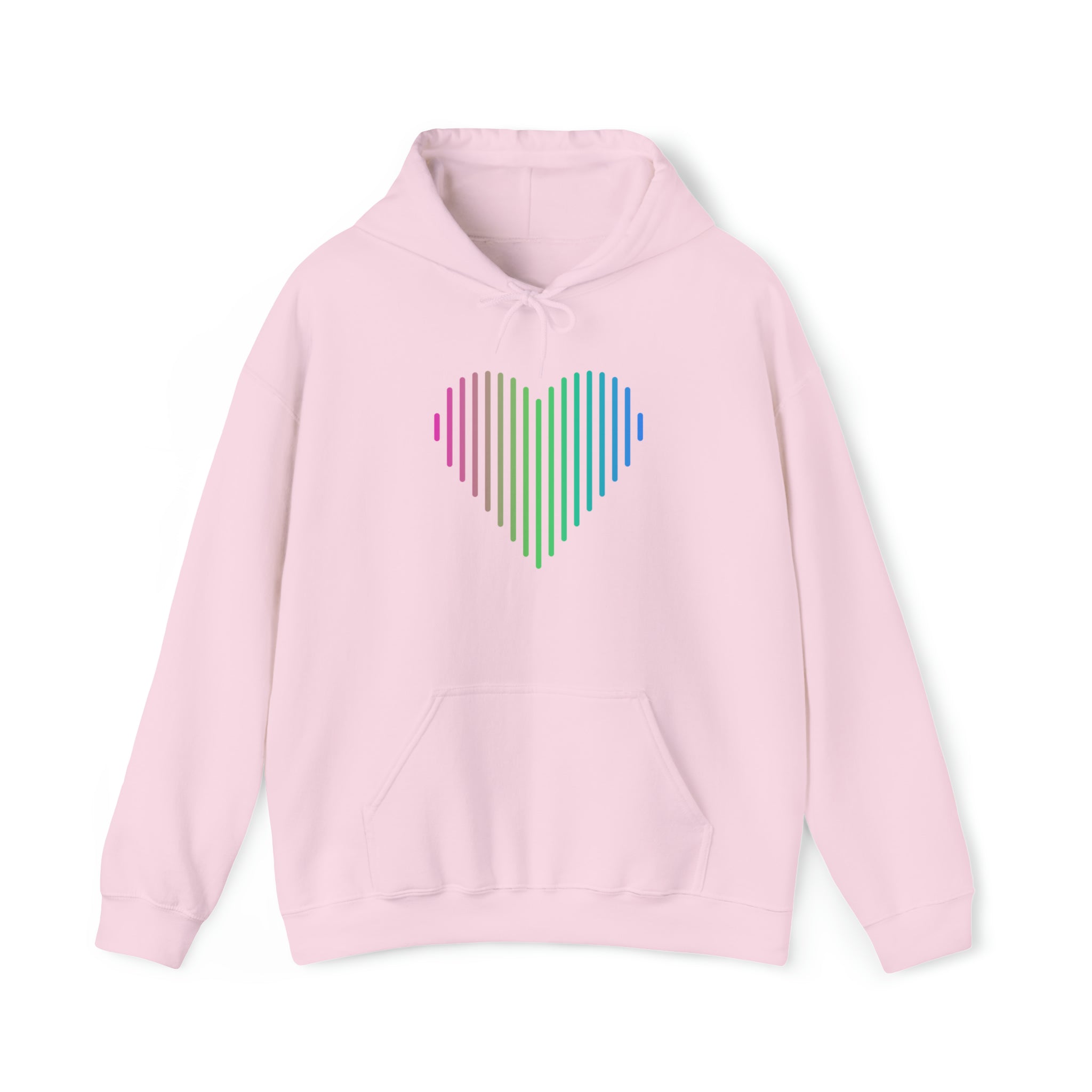 Polysexual Heart Lines Hoodie: Pride Gradient Sweater