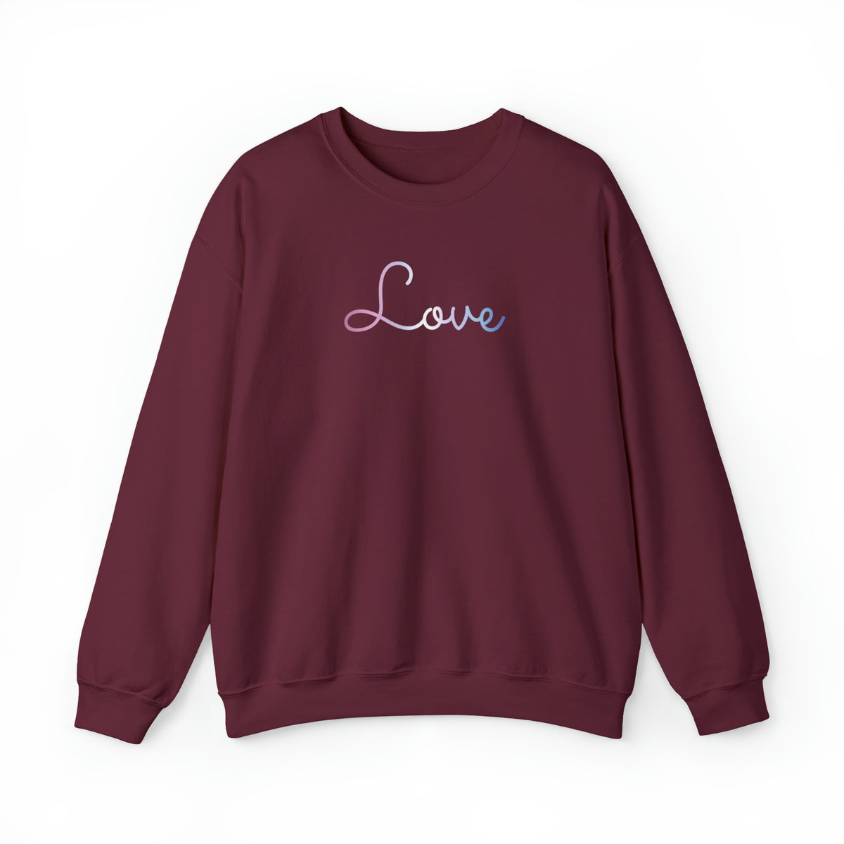 Bigender Love Script Sweatshirt: Subtly Elegant Pride Sweater