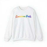 Louisiana Pride Sweatshirt: Flowing Cursive Design with LGBTQ+ Gradient