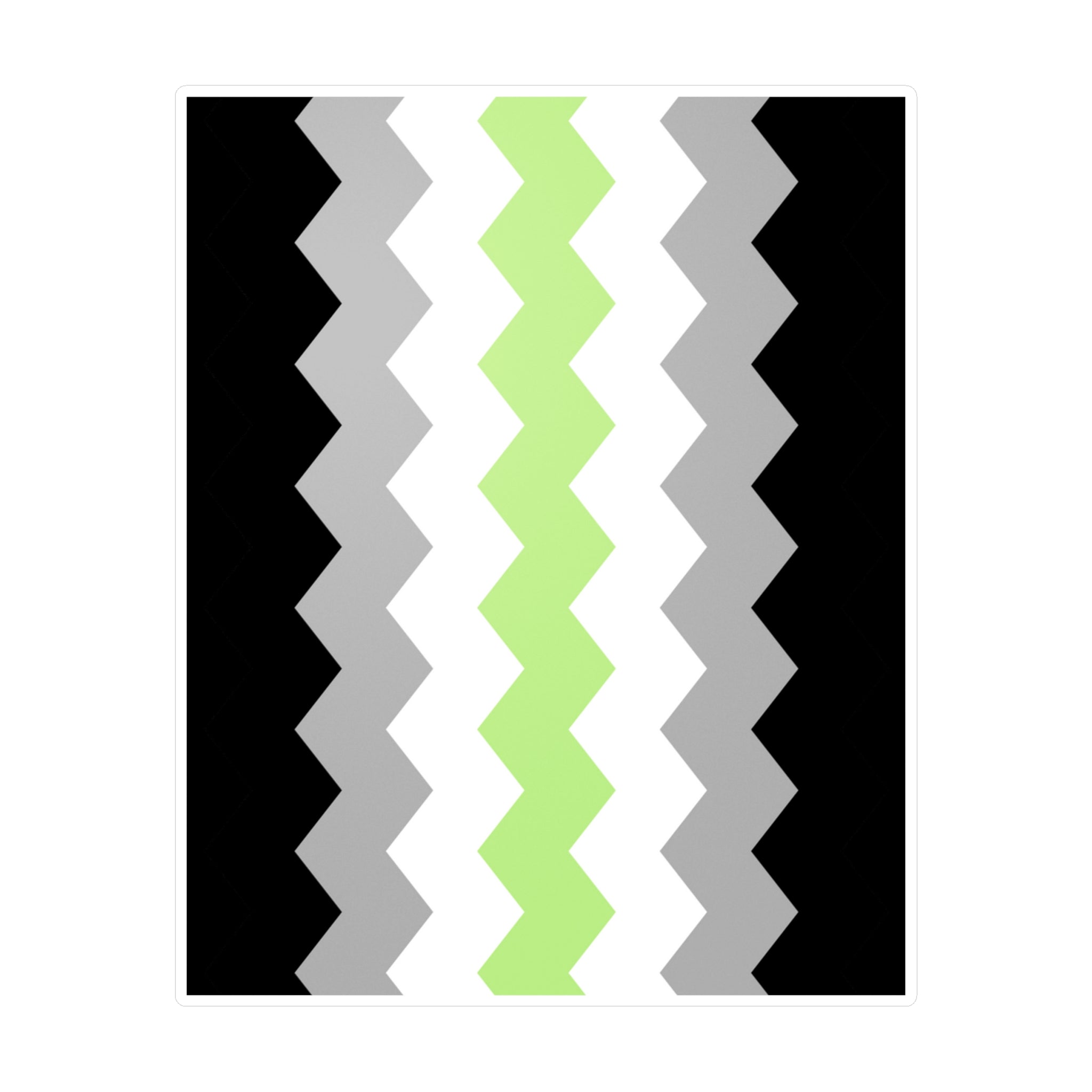 Agender Flag Wavey Decal: Sharp Pride Sticker