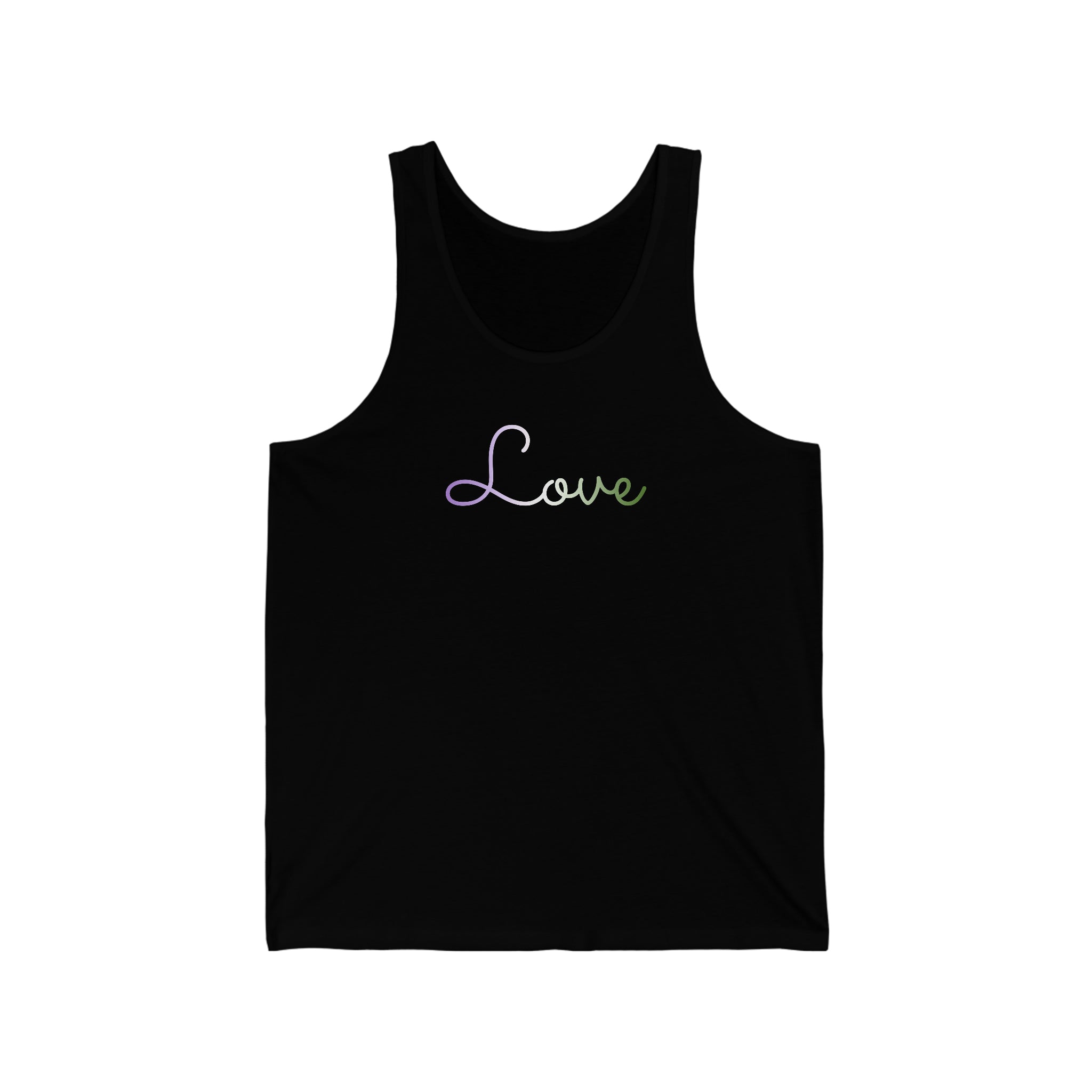 Genderqueer Love Script Tank: Subtly Elegant Pride Tank-Top