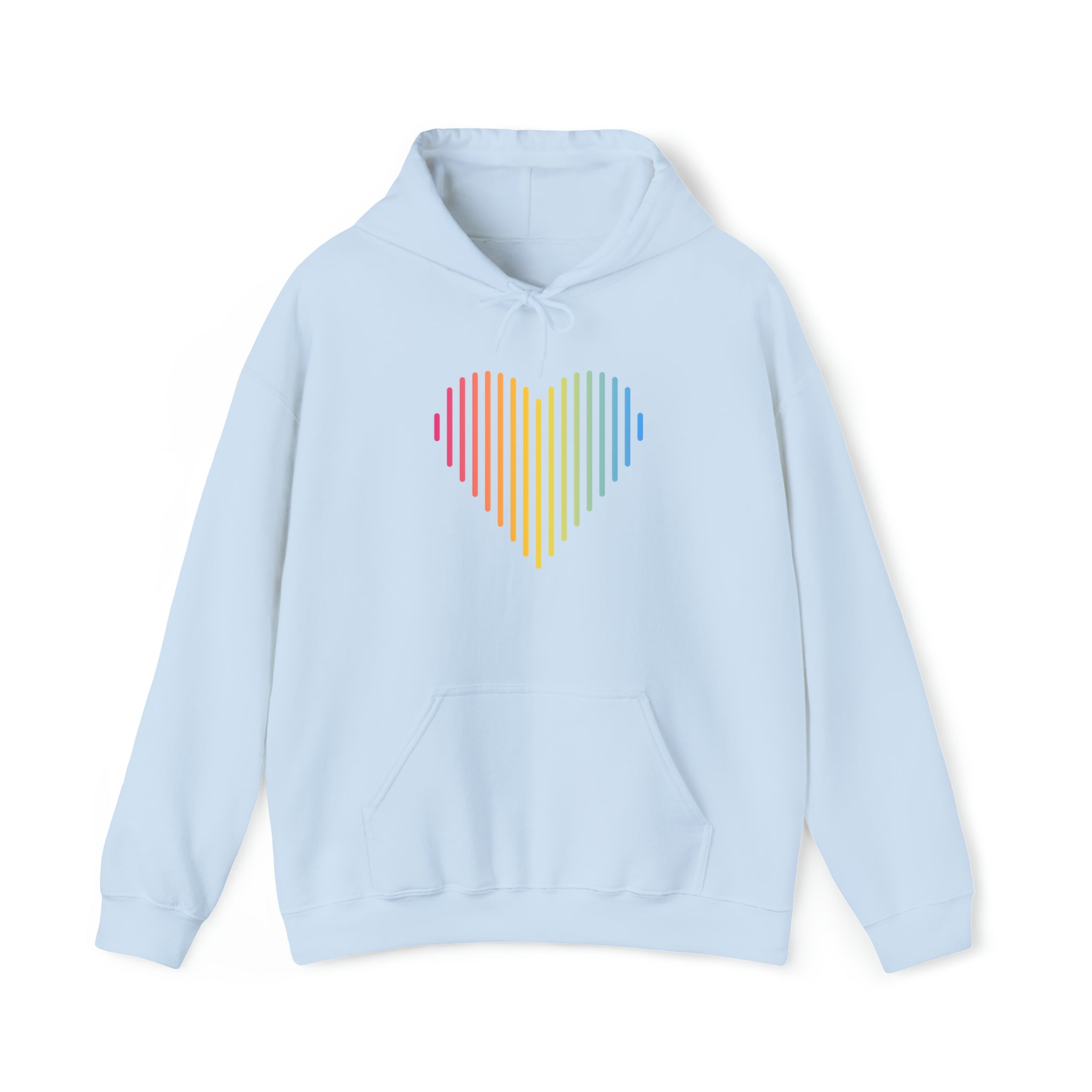 Pansexual Heart Lines Hoodie: Pride Gradient Sweater