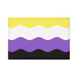 Nonbinary Pride Flag Magnet: Ripple Rectangle Button for Fridge