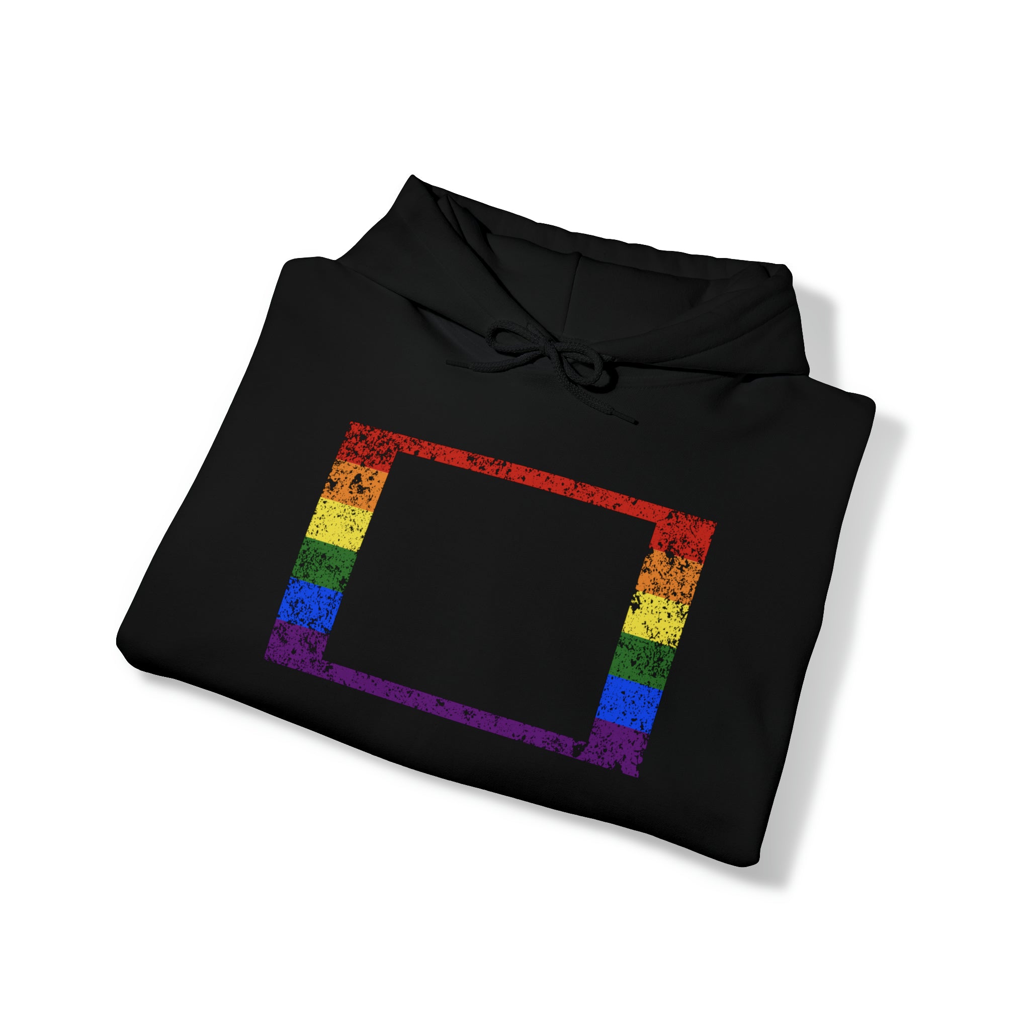 Colorado Pride Flag Hoodie: Rainbow LGBTQ+ State Silhouette Distressed Hooded Sweatshirt