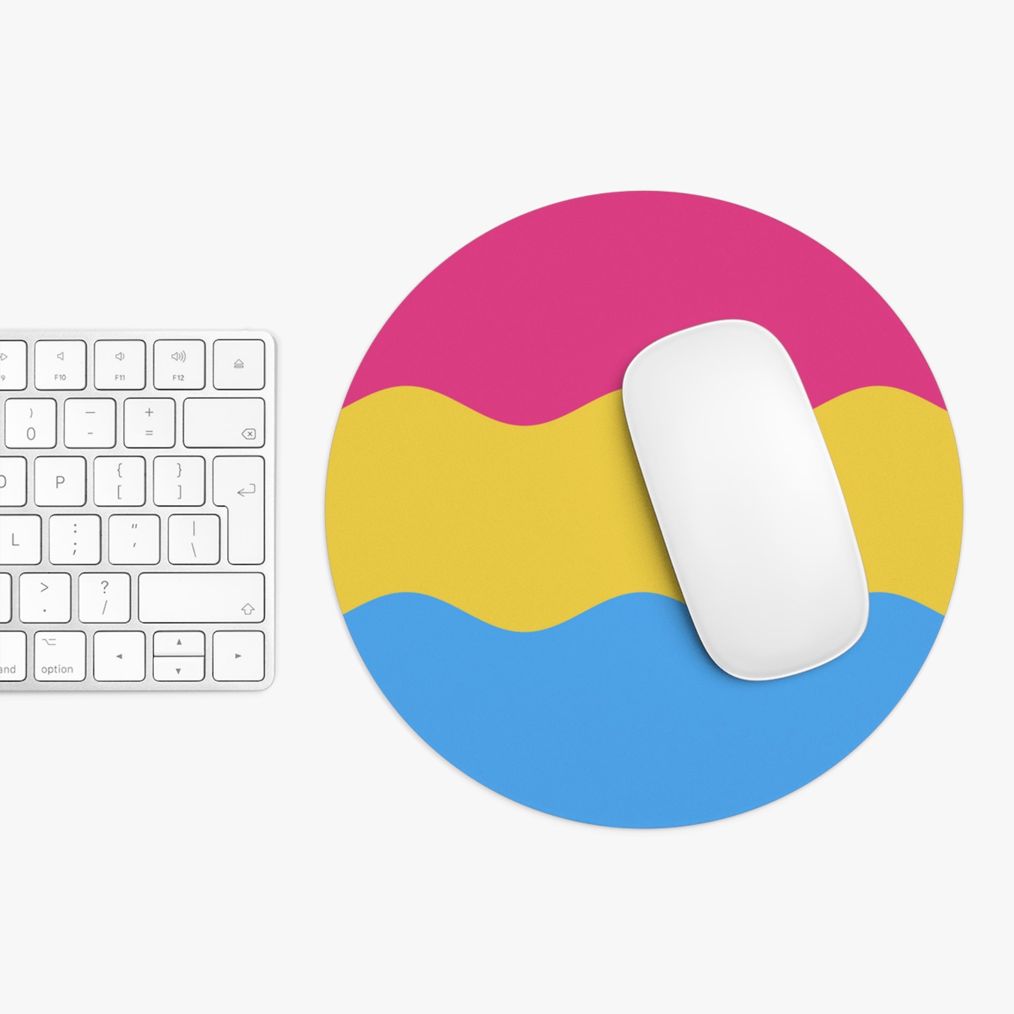 Pansexual Flag Ripple Mousepad: Wavey Design for Desk