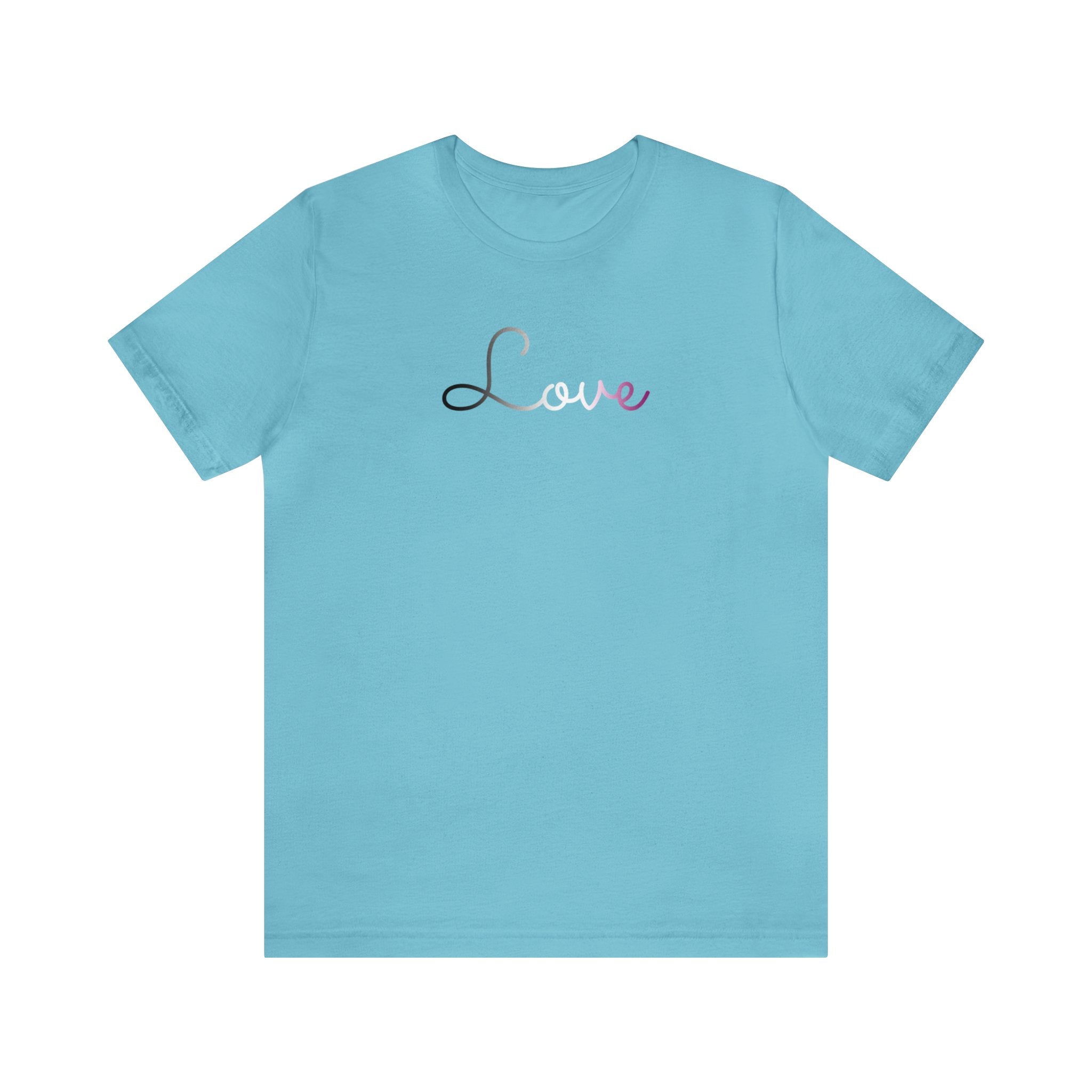 Asexual Love Script Tee: Subtly Elegant Pride T-Shirt