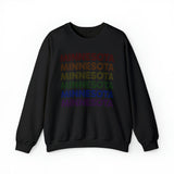 Minnesota LGBTQ+ Pride Flag, Faded Black Sweater