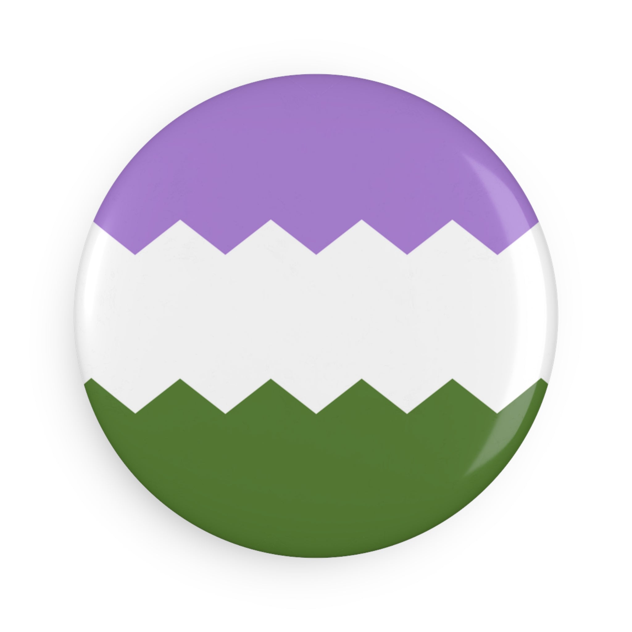 Genderqueer Pride Flag Magnet: Wavey Round Button for Fridge