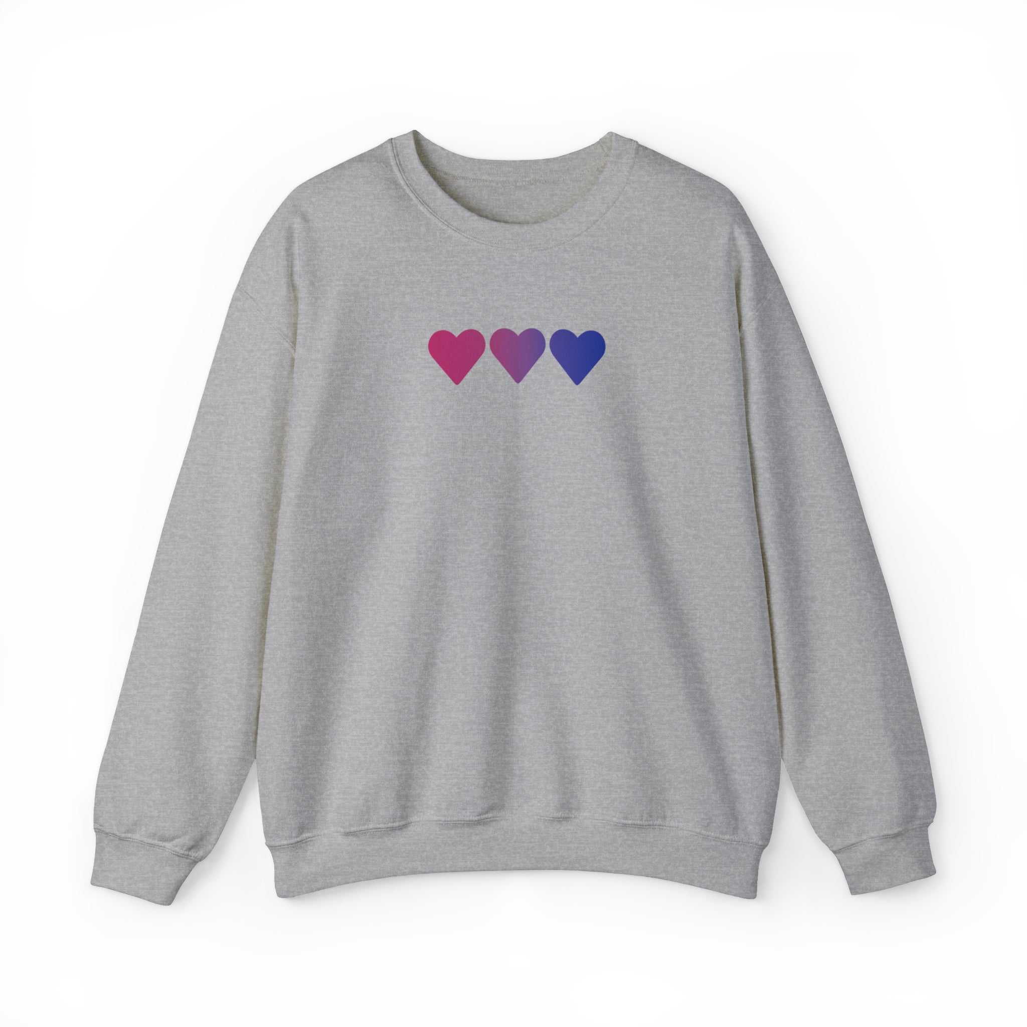 Bisexual Flag Hearts Sweatshirt: Pride LGBTQ+ Gradient Design