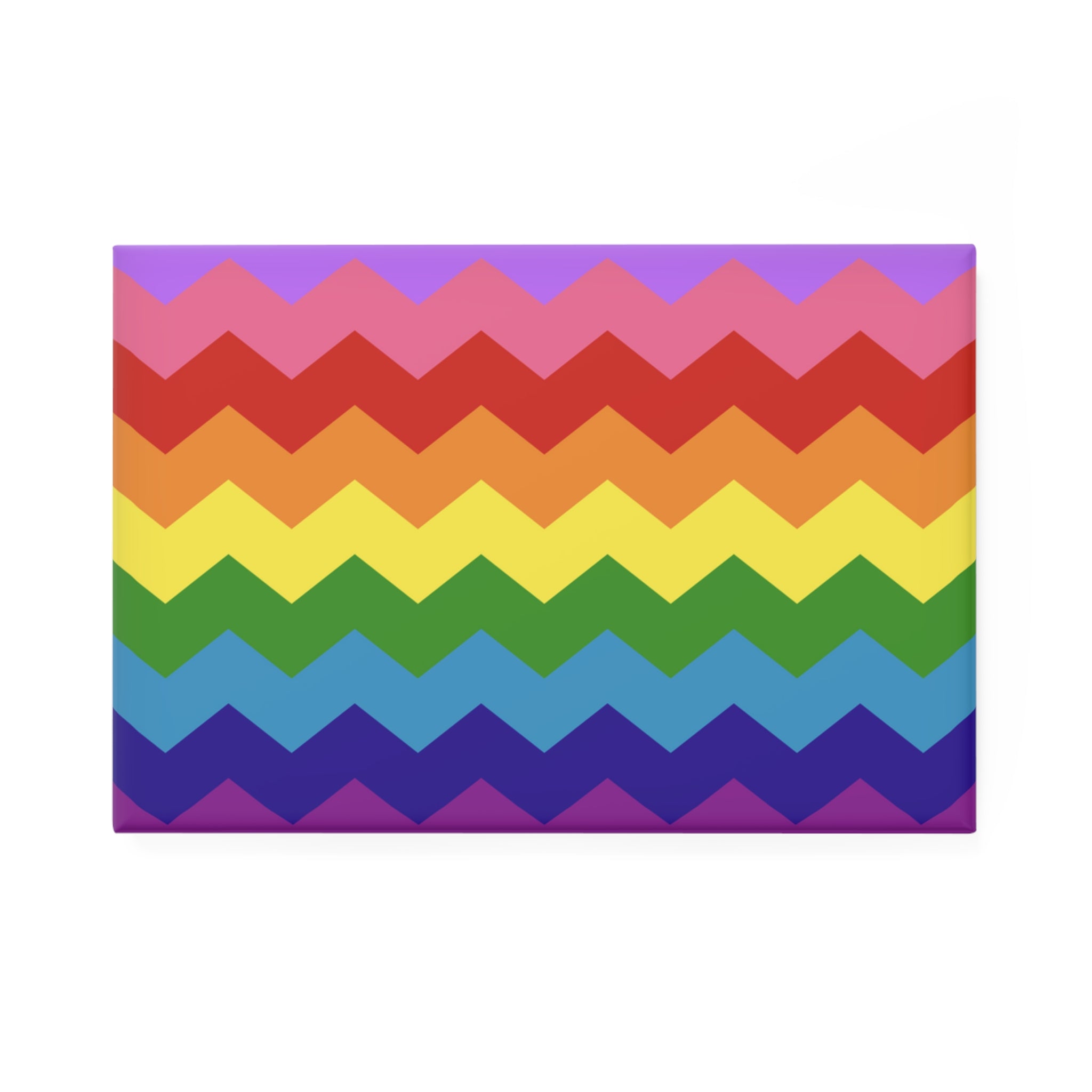 Gilbert Baker Pride Flag Magnet: Wavey Rectangle Button for Fridge