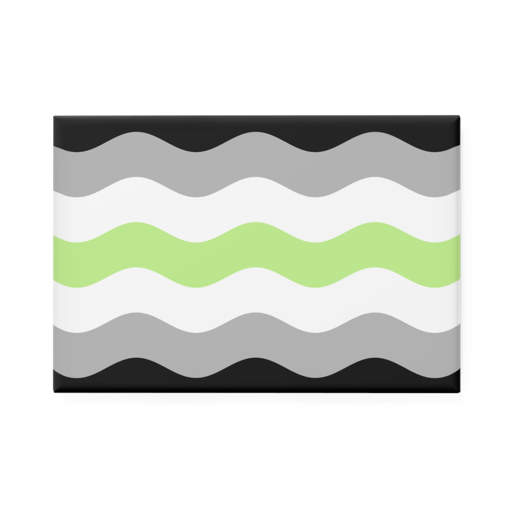 Agender Pride Flag Magnet: Ripple Rectangle Button for Fridge
