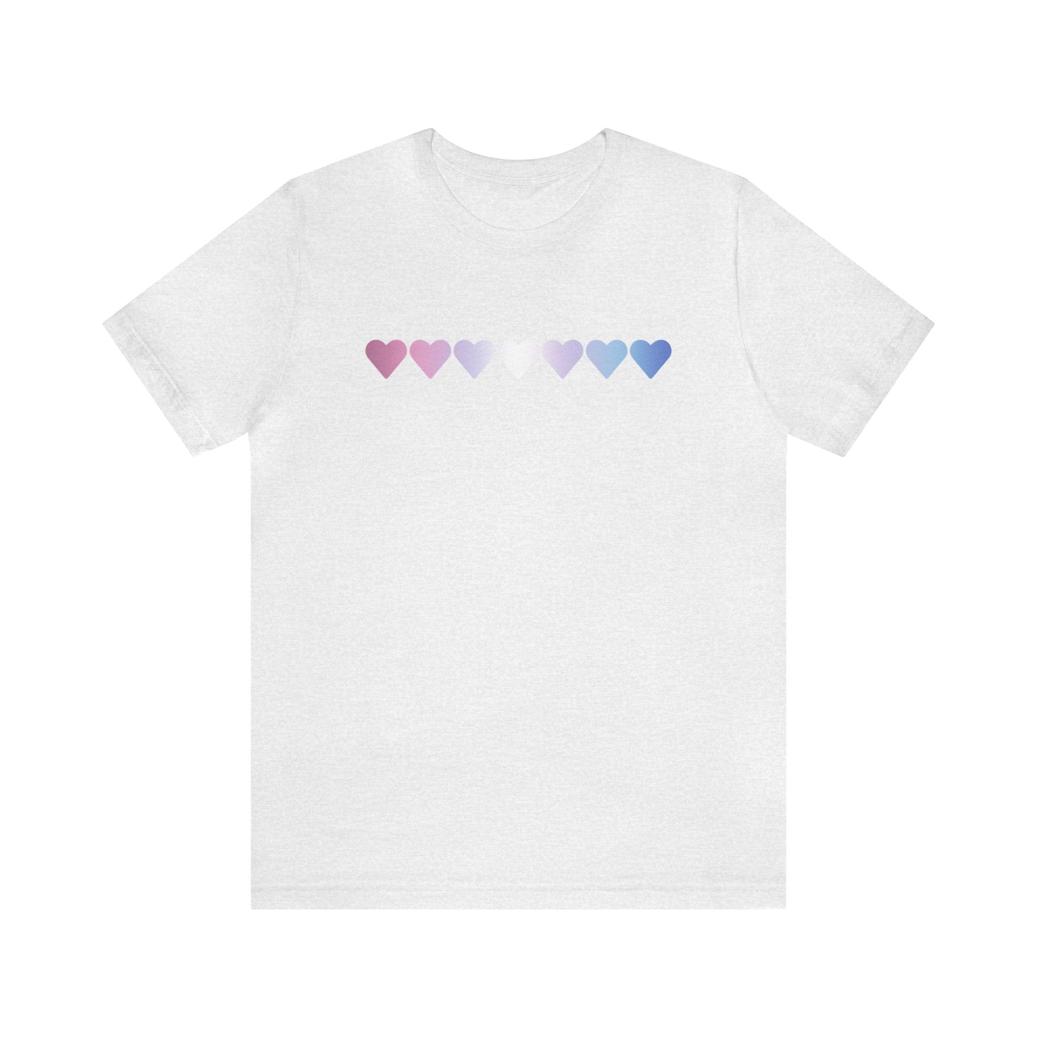Bigender Flag Hearts T-Shirt: Pride LGBTQ+ Gradient Design
