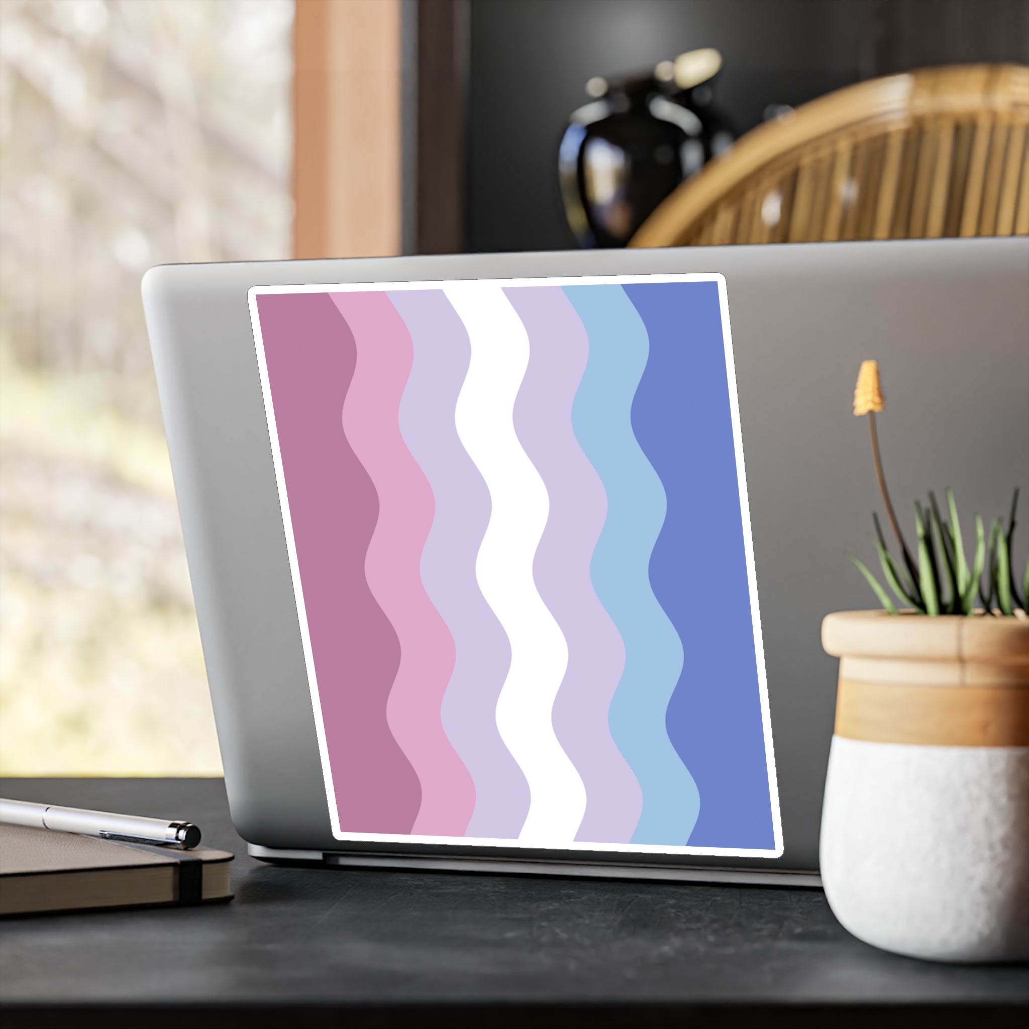 Bigender Flag Ripple Decal: Wavey Pride Sticker