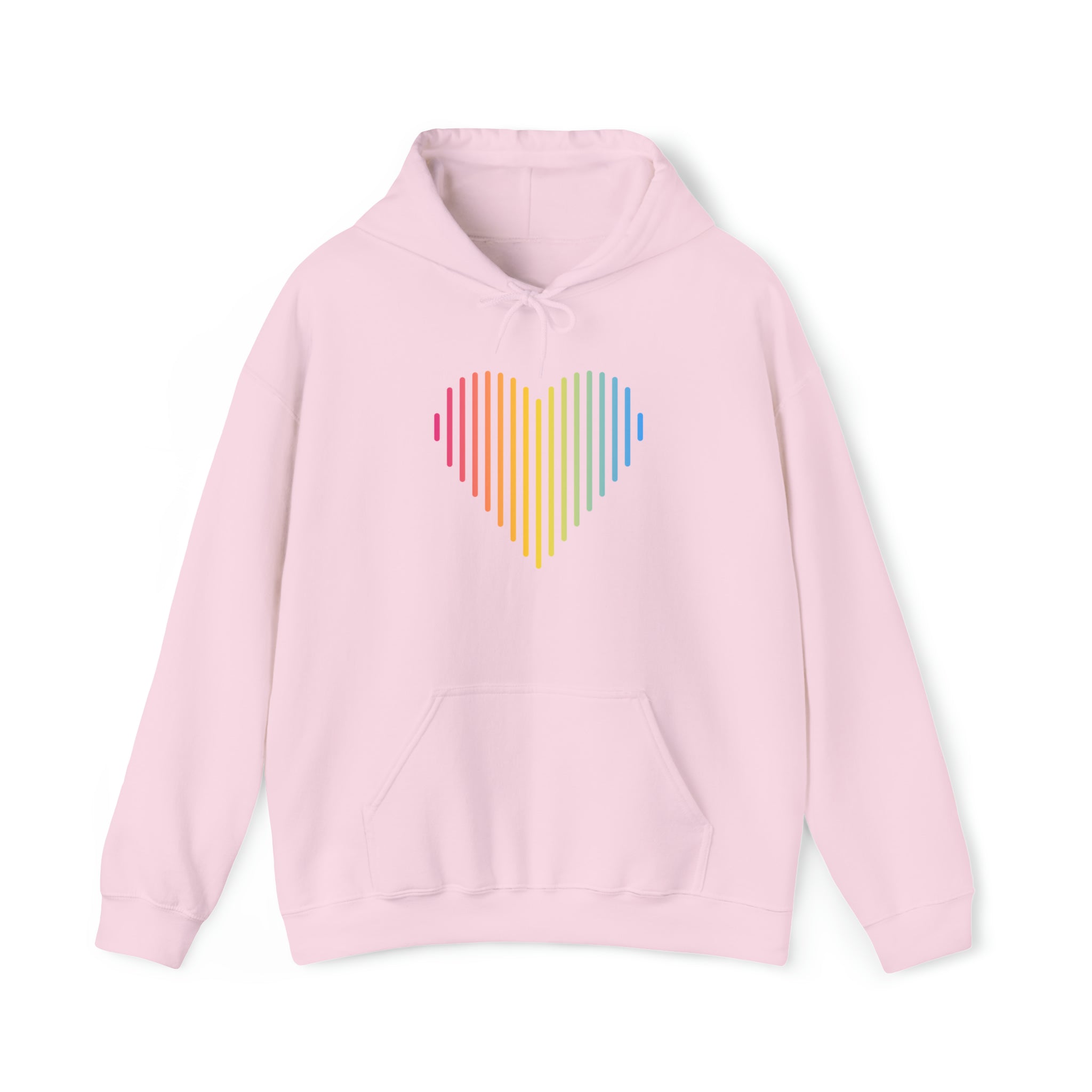 Pansexual Heart Lines Hoodie: Pride Gradient Sweater