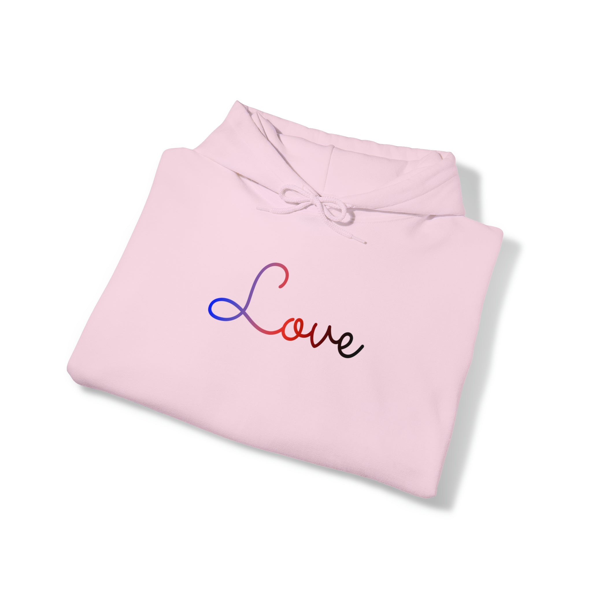 Polyamory Love Script Hoodie: Subtly Elegant Pride Sweatshirt
