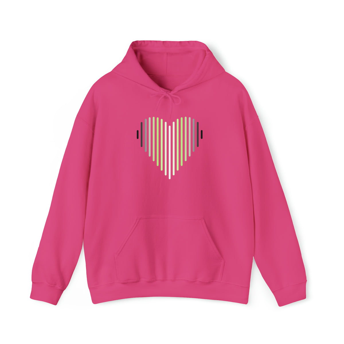 Agender Heart Lines Hoodie: Pride Gradient Sweater