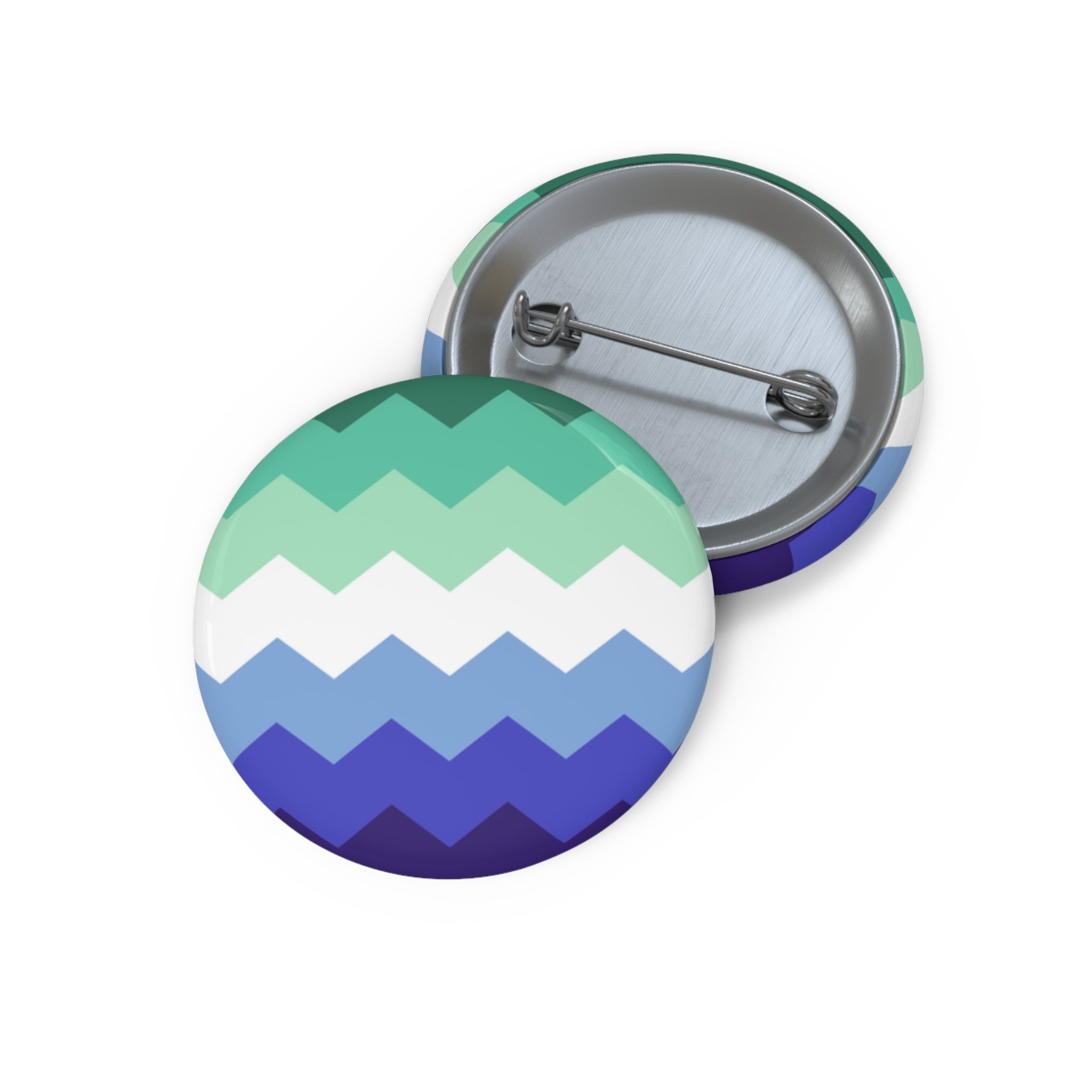 Gay Pride Flag Pin: Round Button with Sharp Design