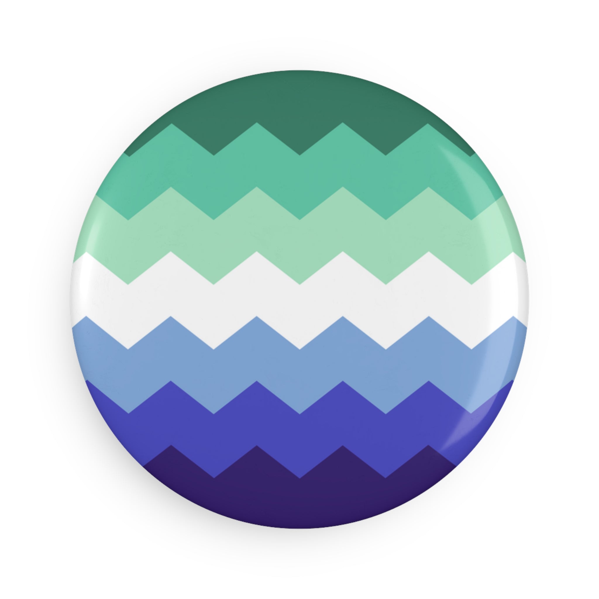 Gay Pride Flag Magnet: Wavey Round Button for Fridge