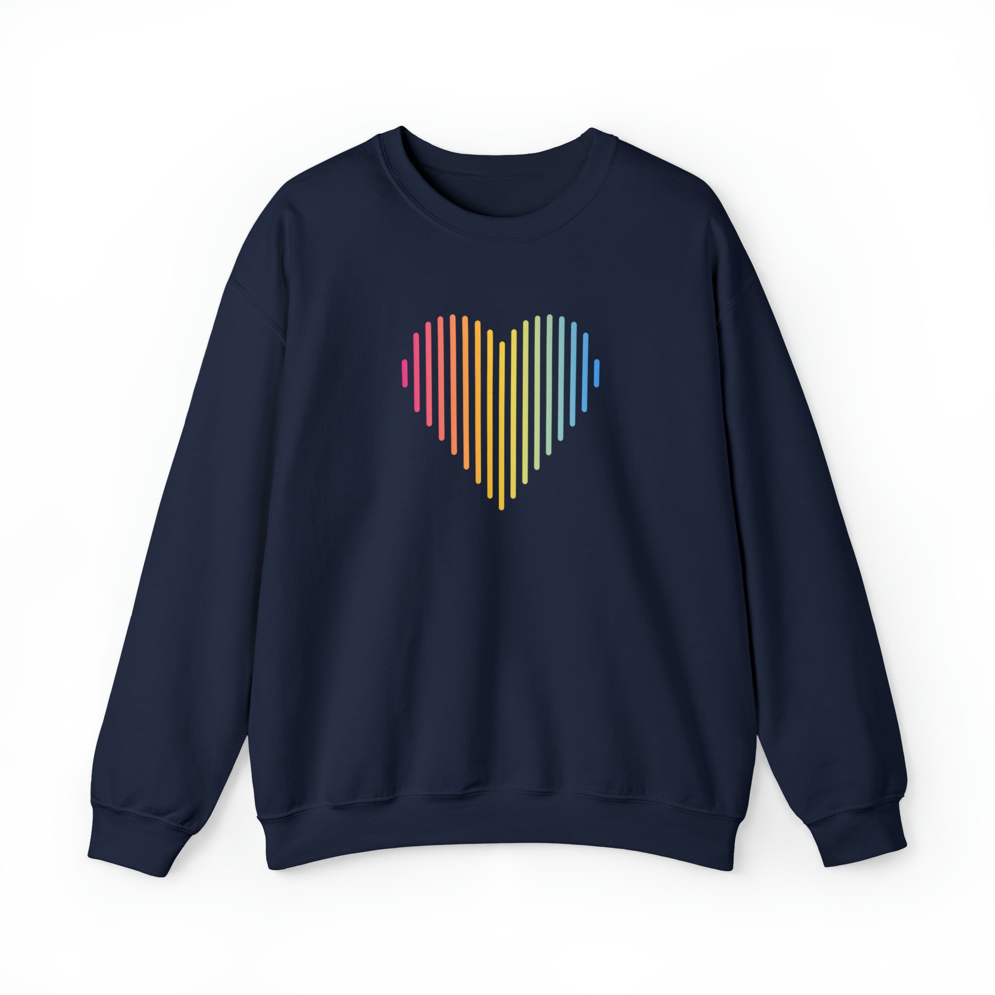 Pansexual Heart Lines Sweater: Pride Gradient Sweatshirt