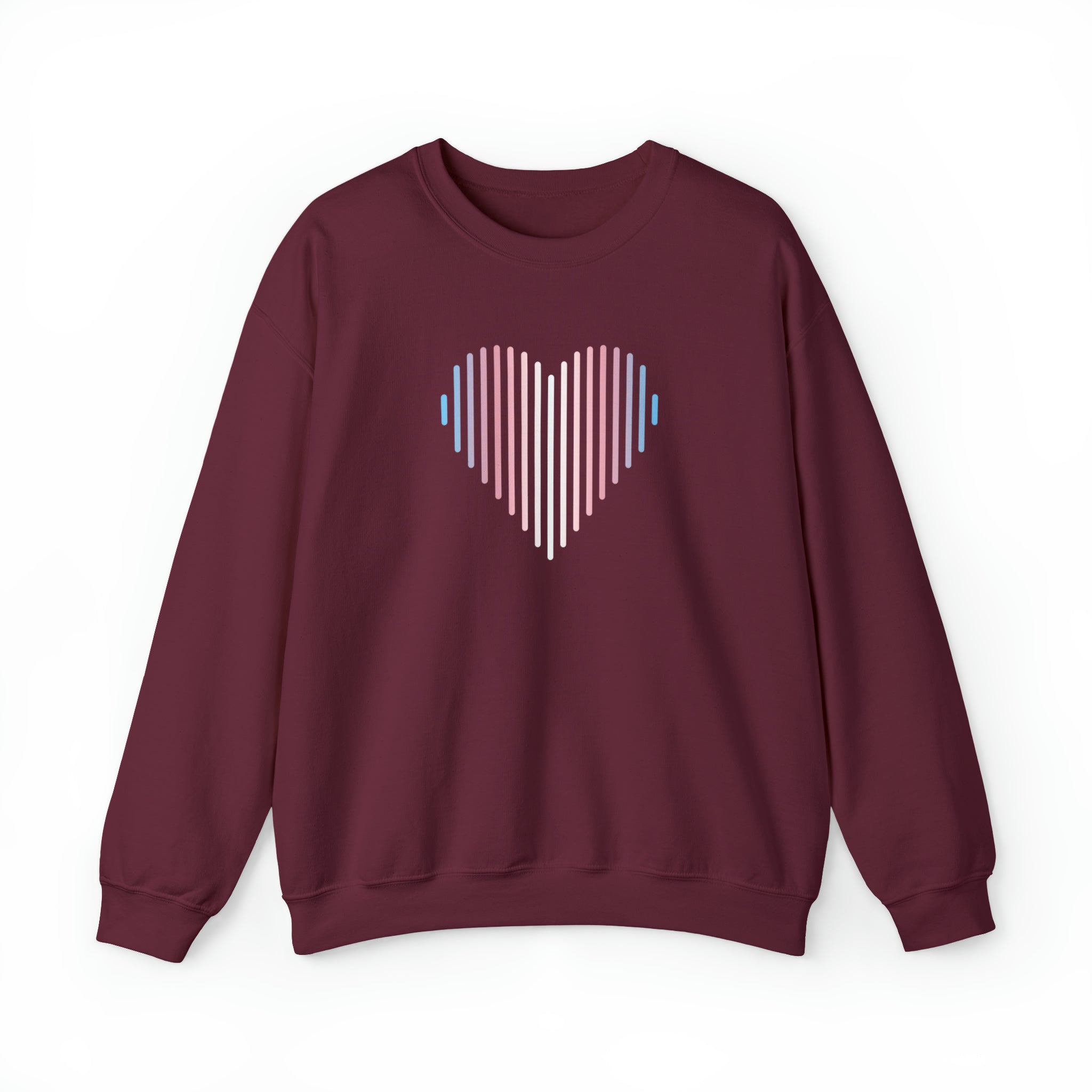 Transgender Heart Lines Sweater: Pride Gradient Sweatshirt