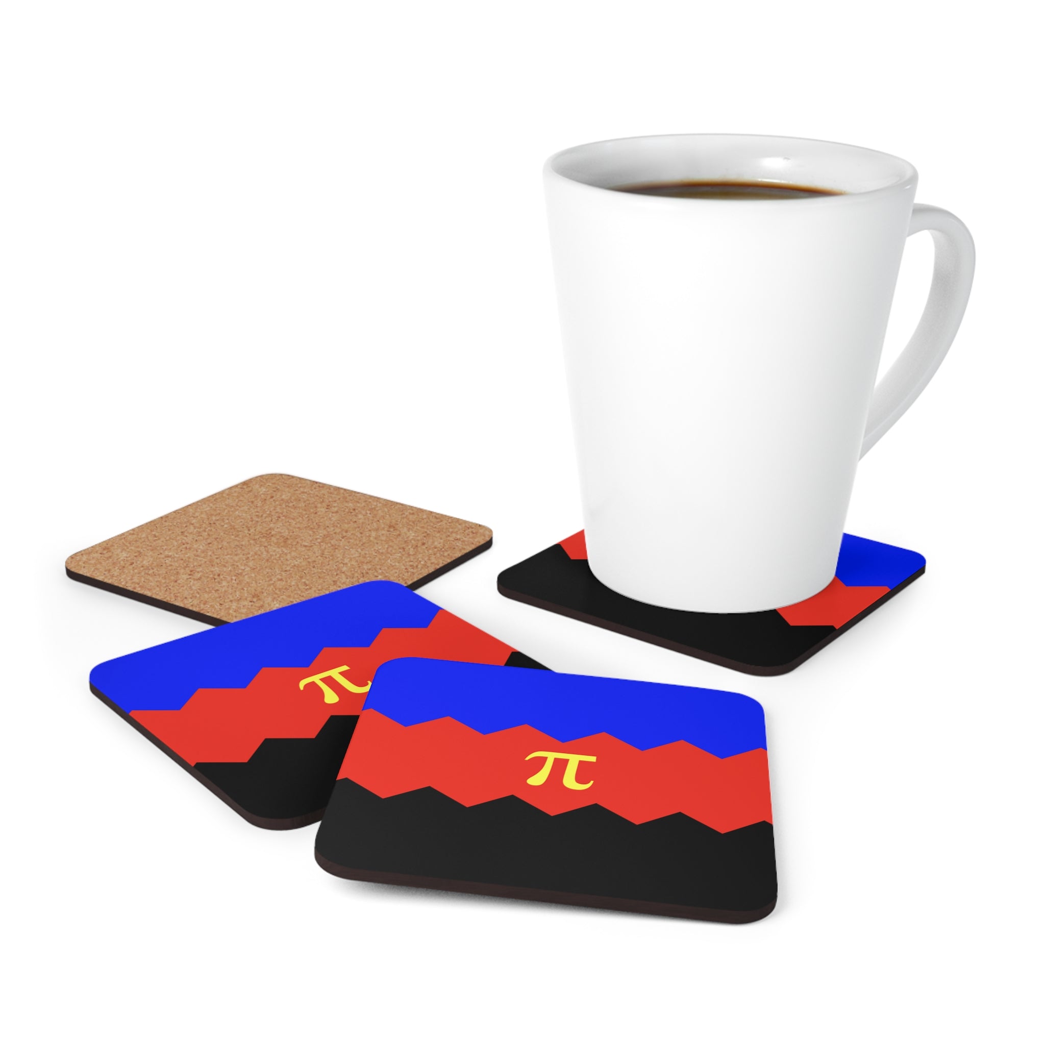 Polyamory Flag Coaster Set: 4 Corkwood Wavey Drink Coasters