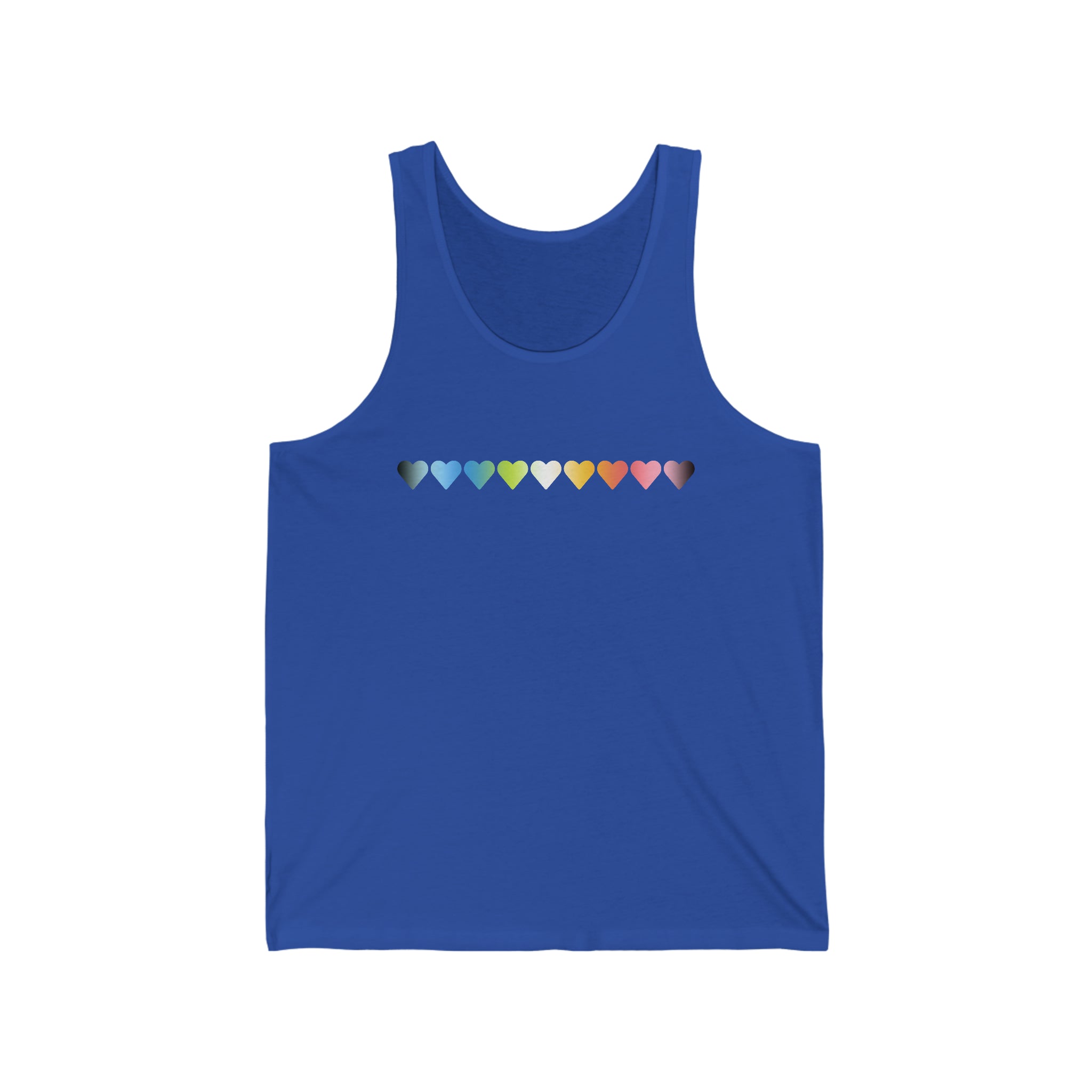 Queer Flag Hearts Tank-Top: Pride LGBTQ+ Gradient Design