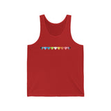 Queer Flag Hearts Tank-Top: Pride LGBTQ+ Gradient Design