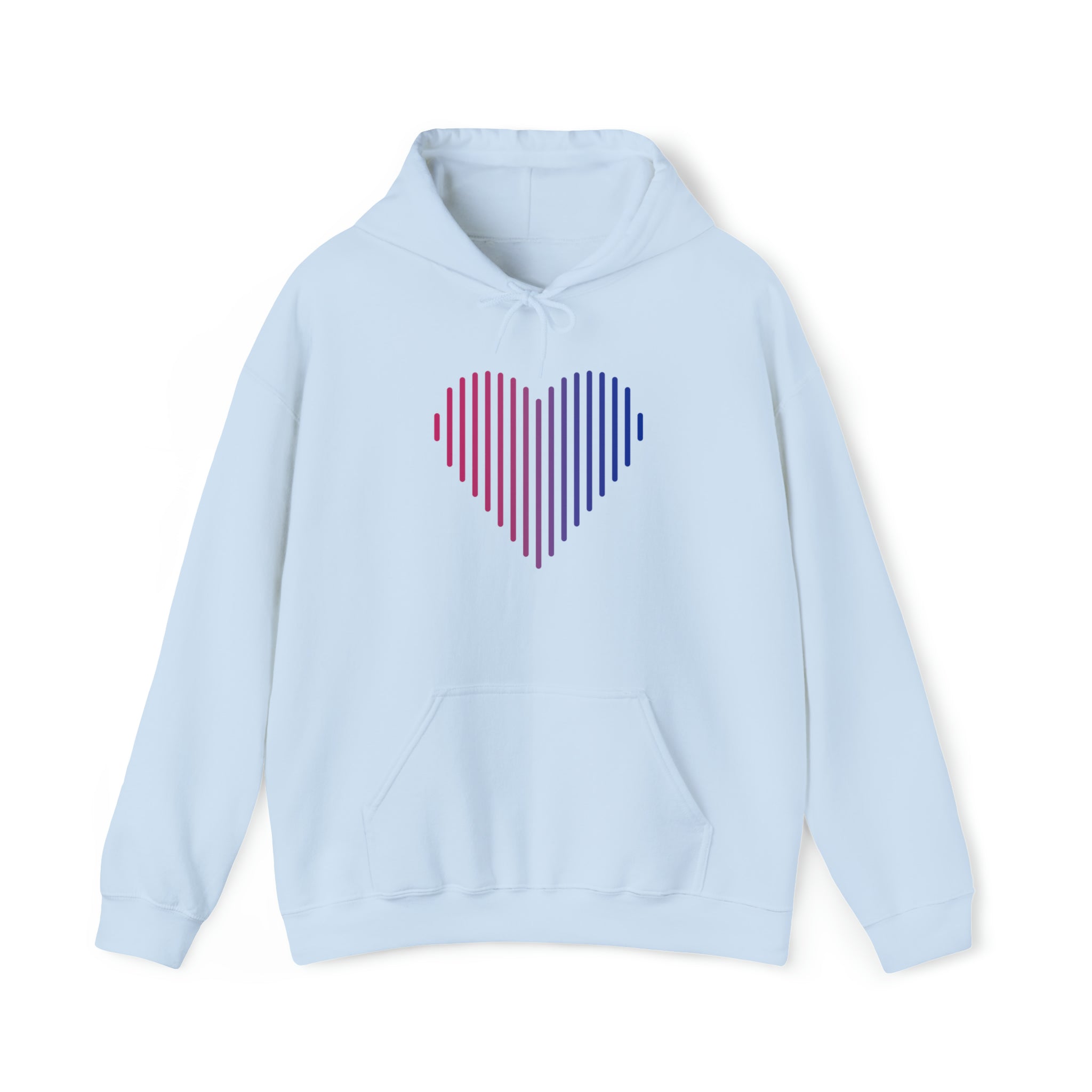 Bisexual Heart Lines Hoodie: Pride Gradient Sweater