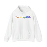 New Jersey Pride Hoodie: Flowing Cursive Design with LGBTQ+ Gradient