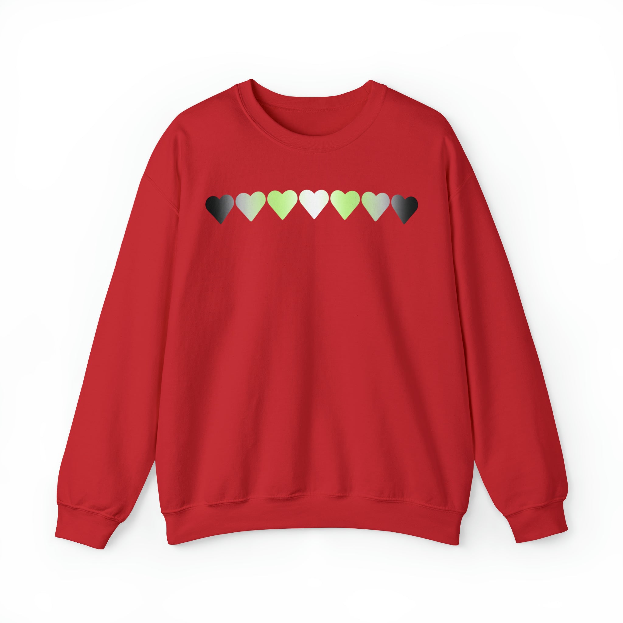 Agender Flag Hearts Sweatshirt: Pride LGBTQ+ Gradient Design