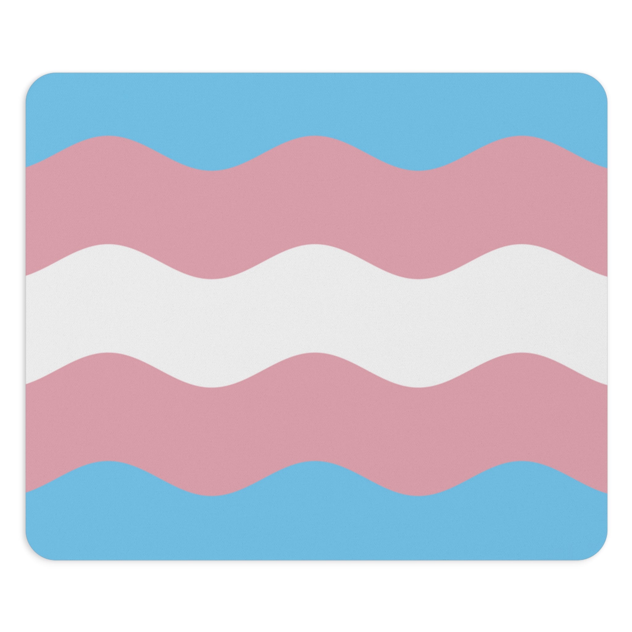 Transgender Flag Ripple Mousepad: Wavey Design for Desk