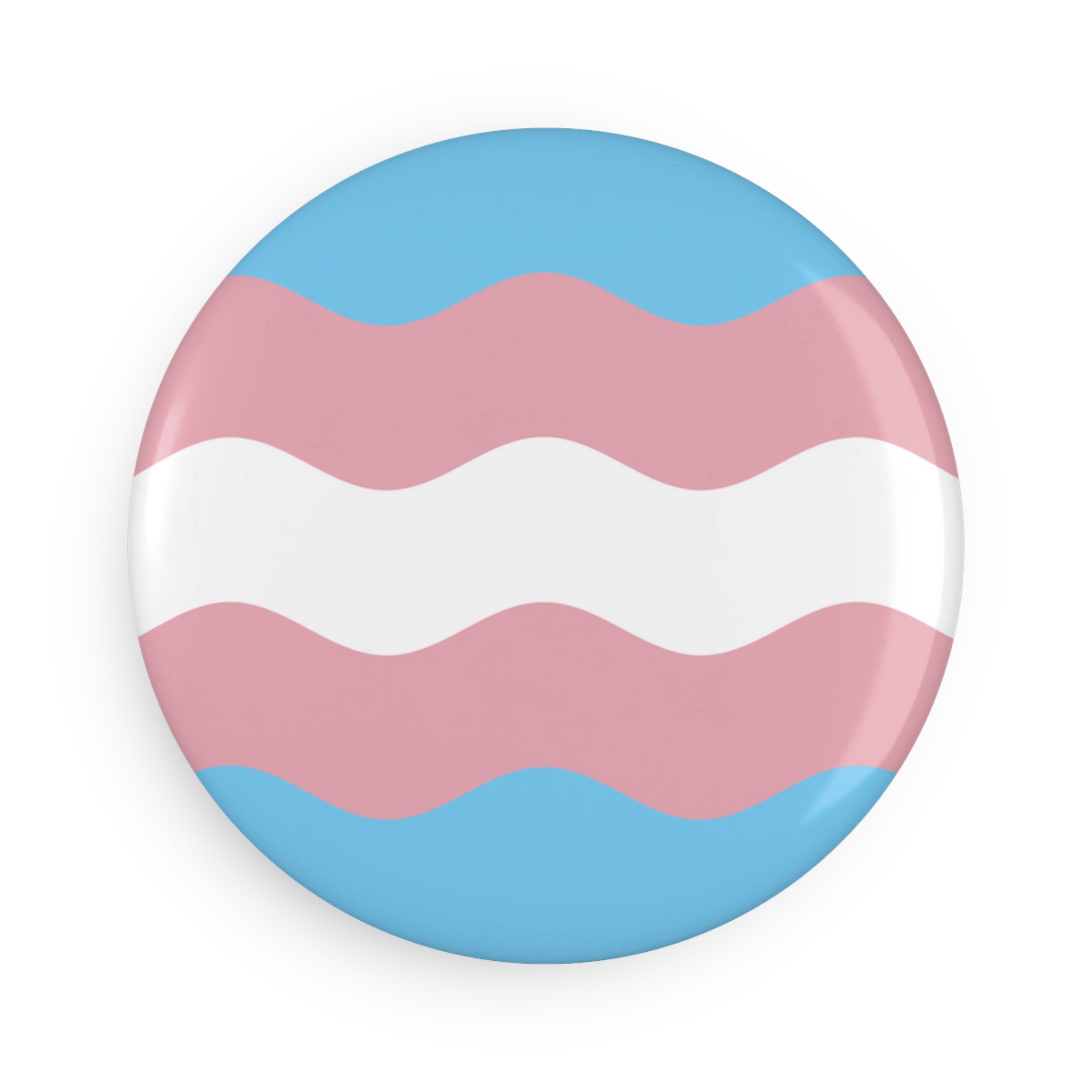 Transgender Pride Flag Magnet: Ripple Round Button for Fridge