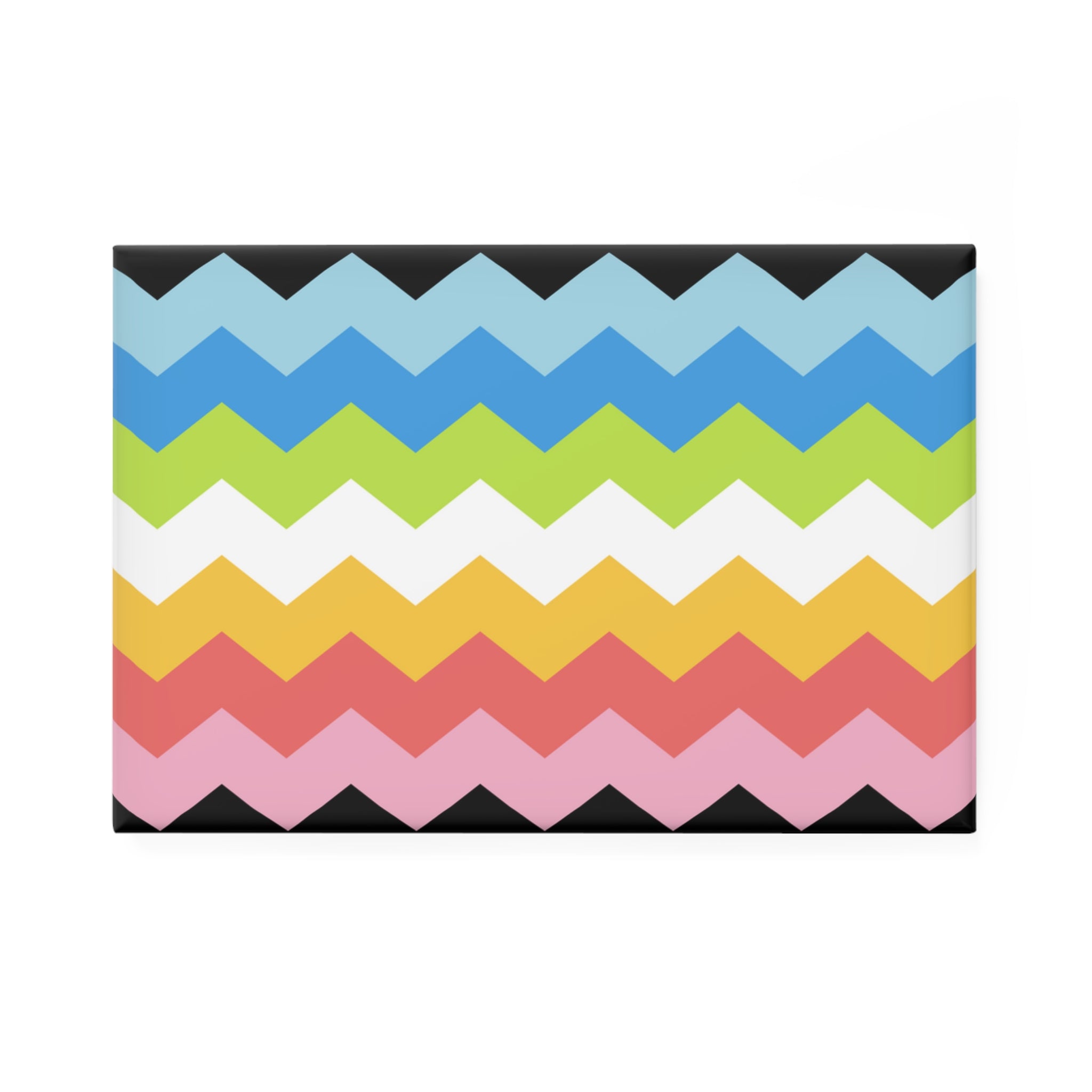 Queer Pride Flag Magnet: Wavey Rectangle Button for Fridge